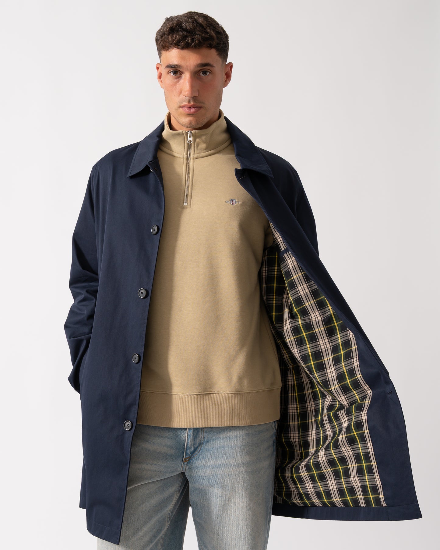 GANT Mens Cotton Car Coat - 433 Evening Blue