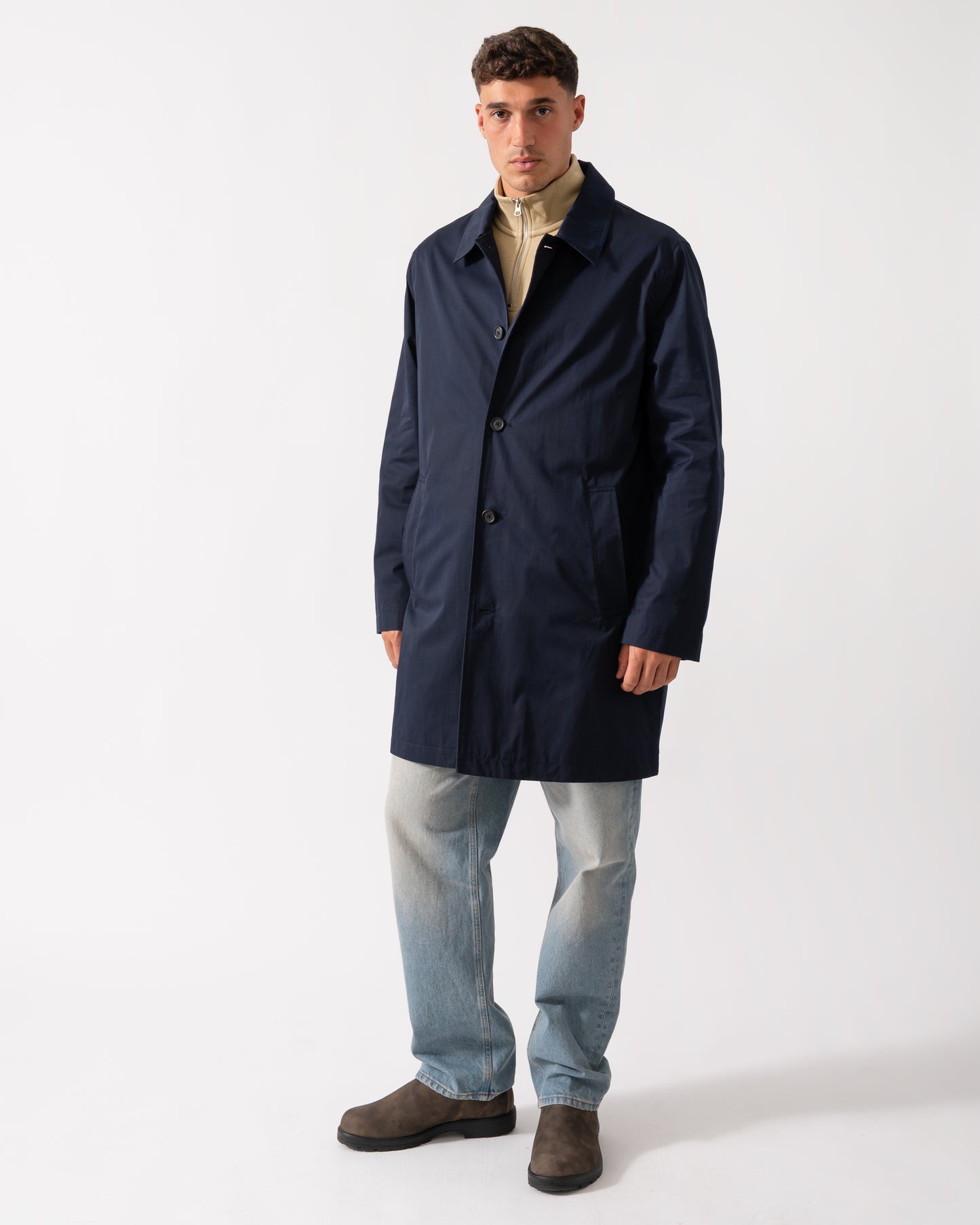 GANT Mens Cotton Car Coat - 433 Evening Blue