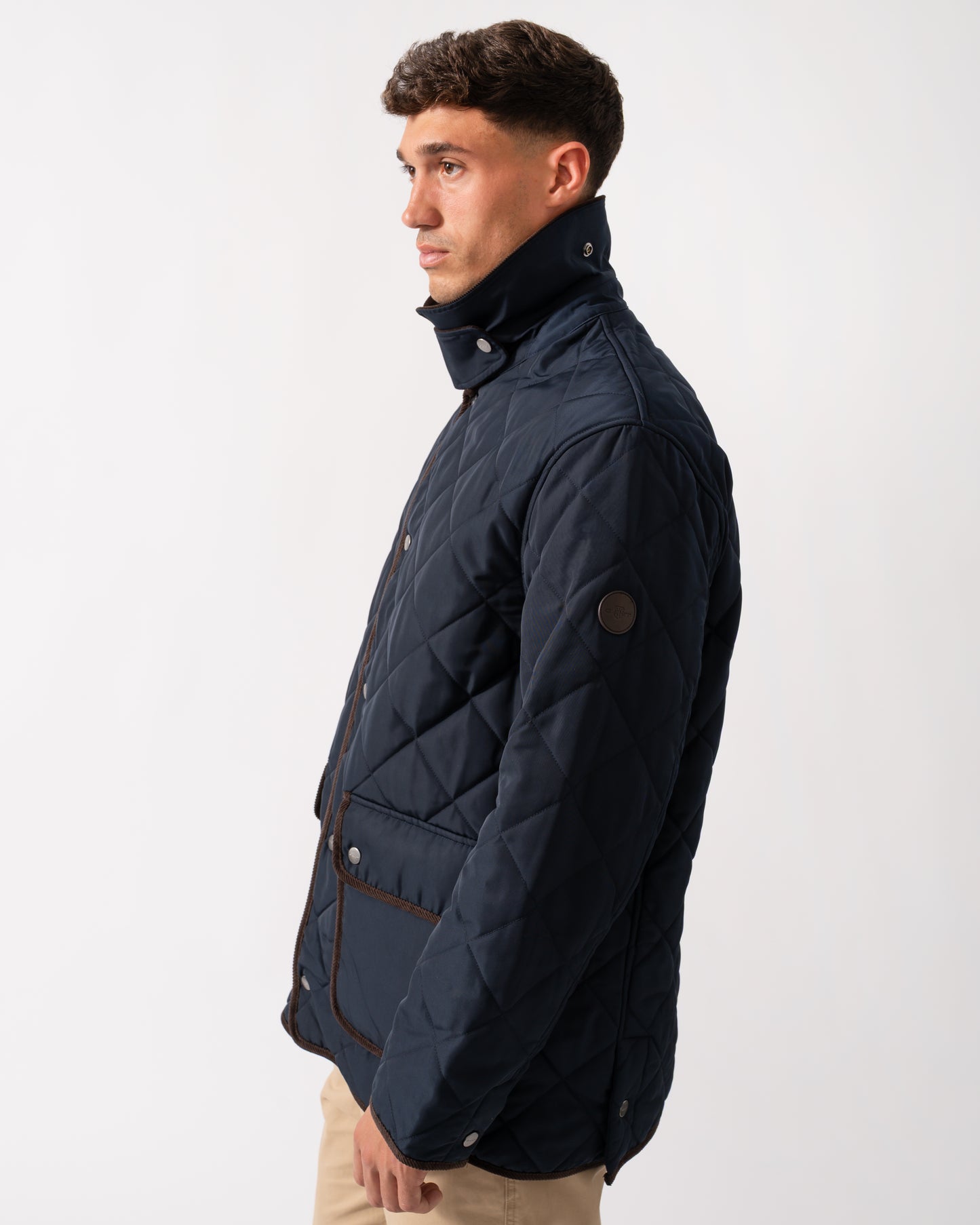 GANT Mens Diamond Quilted Fleece Jacket - 433 Evening Blue