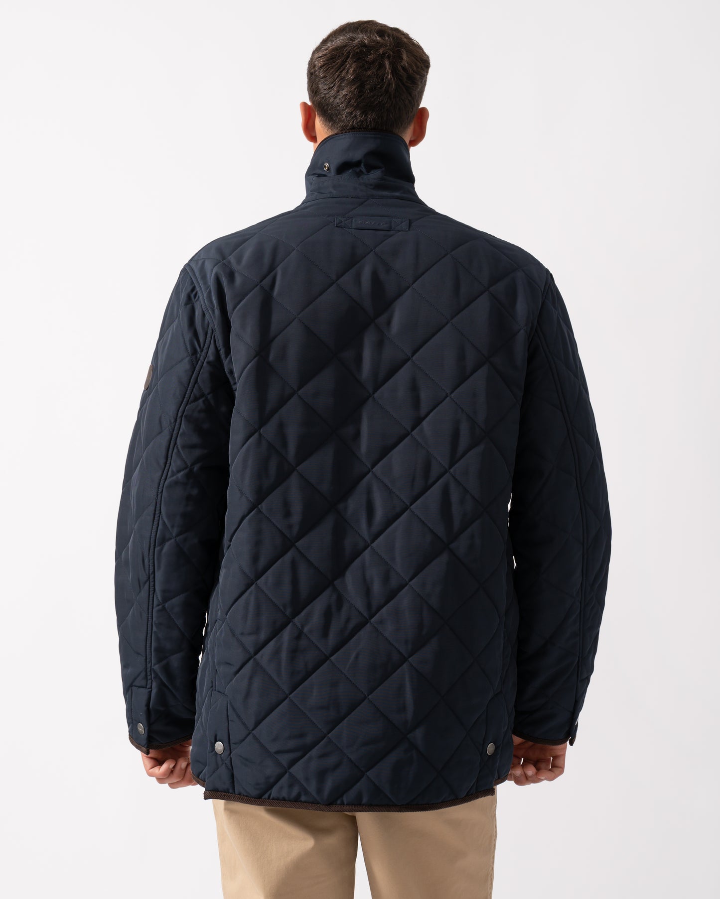 GANT Mens Diamond Quilted Fleece Jacket - 433 Evening Blue