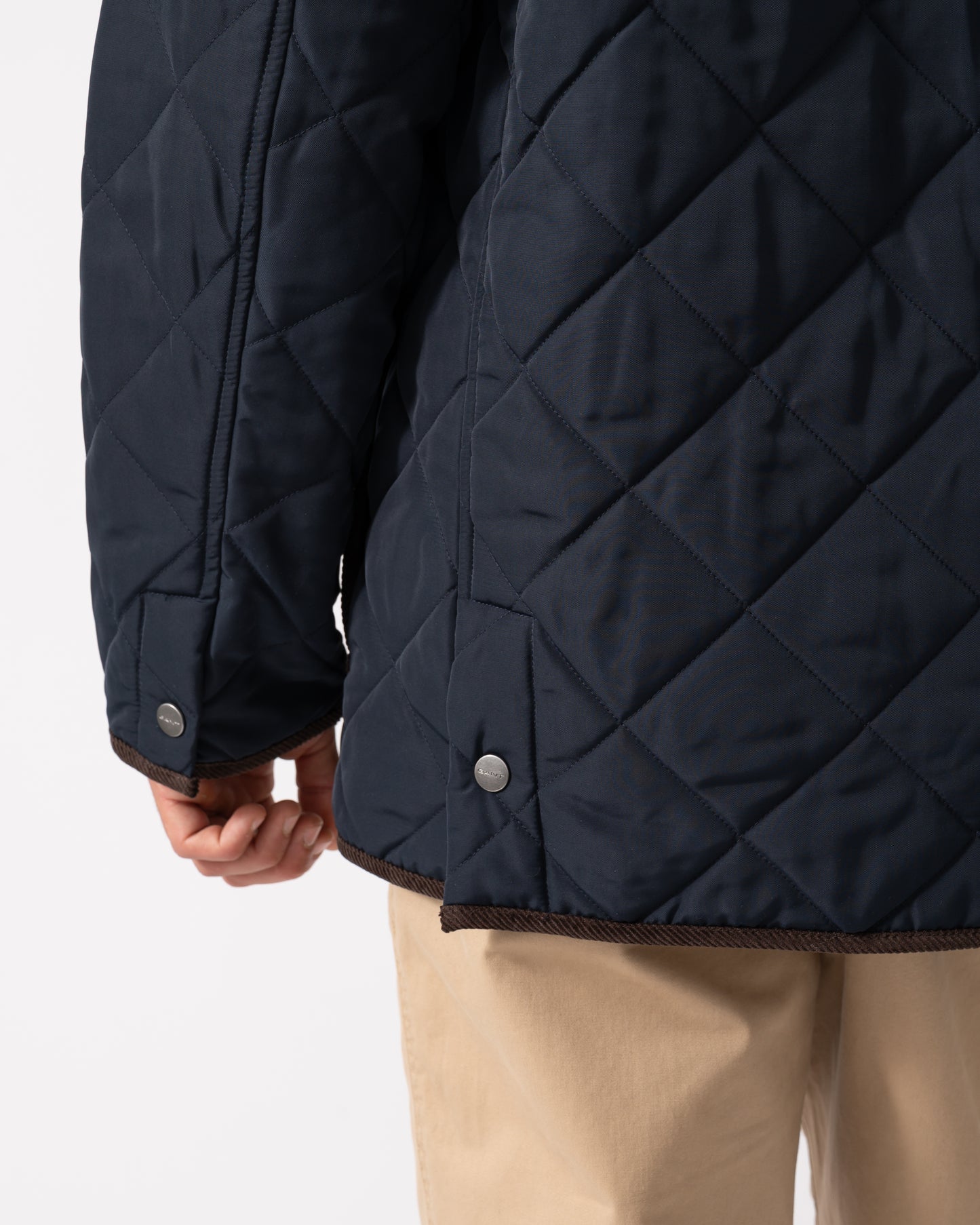 GANT Mens Diamond Quilted Fleece Jacket - 433 Evening Blue