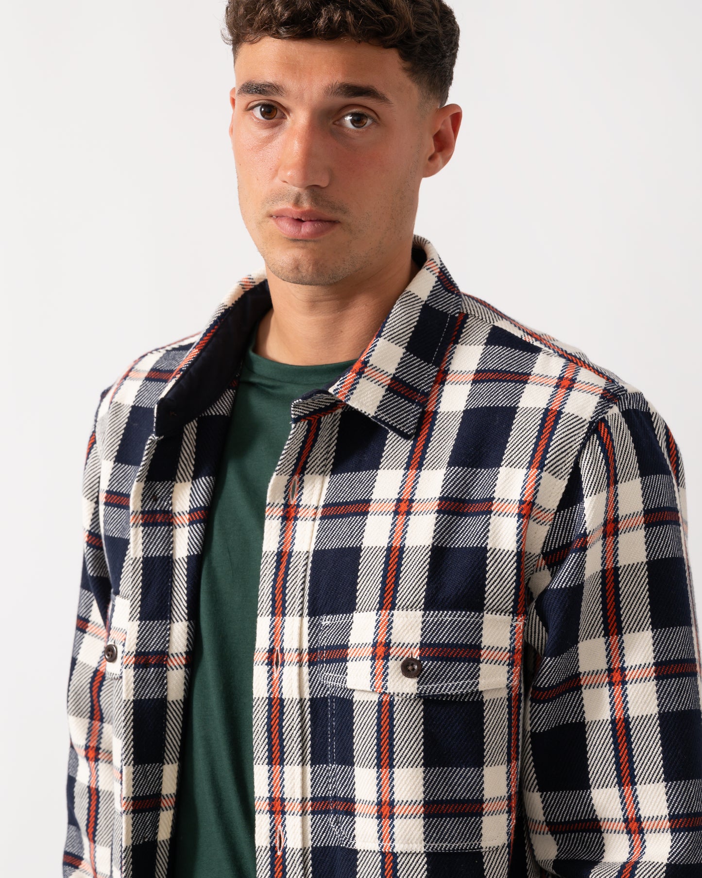GANT Mens Heavy Twill Check Overshirt - 433 Evening Blue
