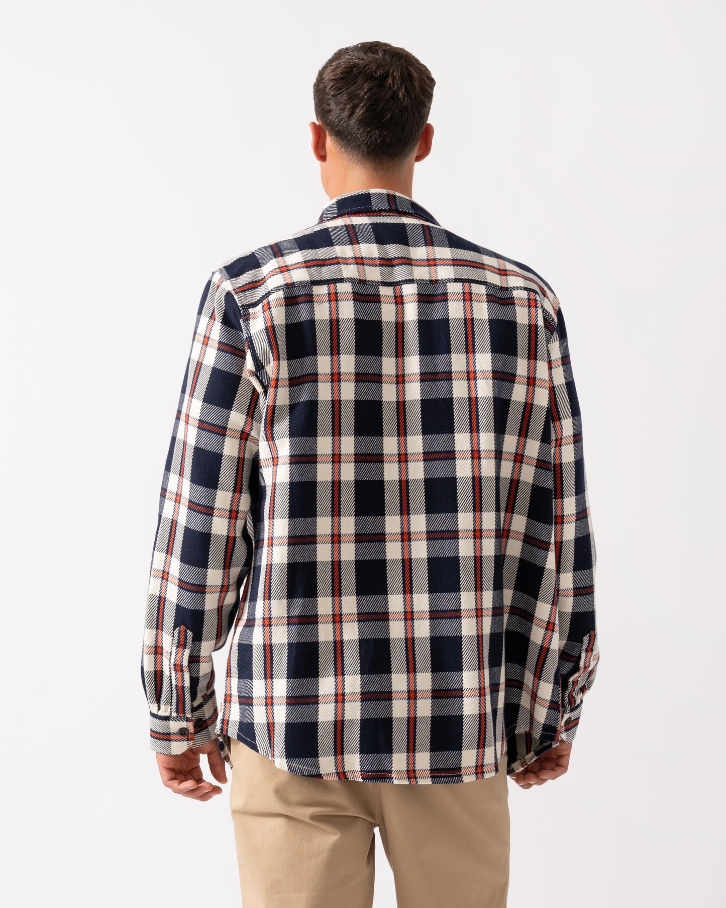 GANT Mens Heavy Twill Check Overshirt - 433 Evening Blue