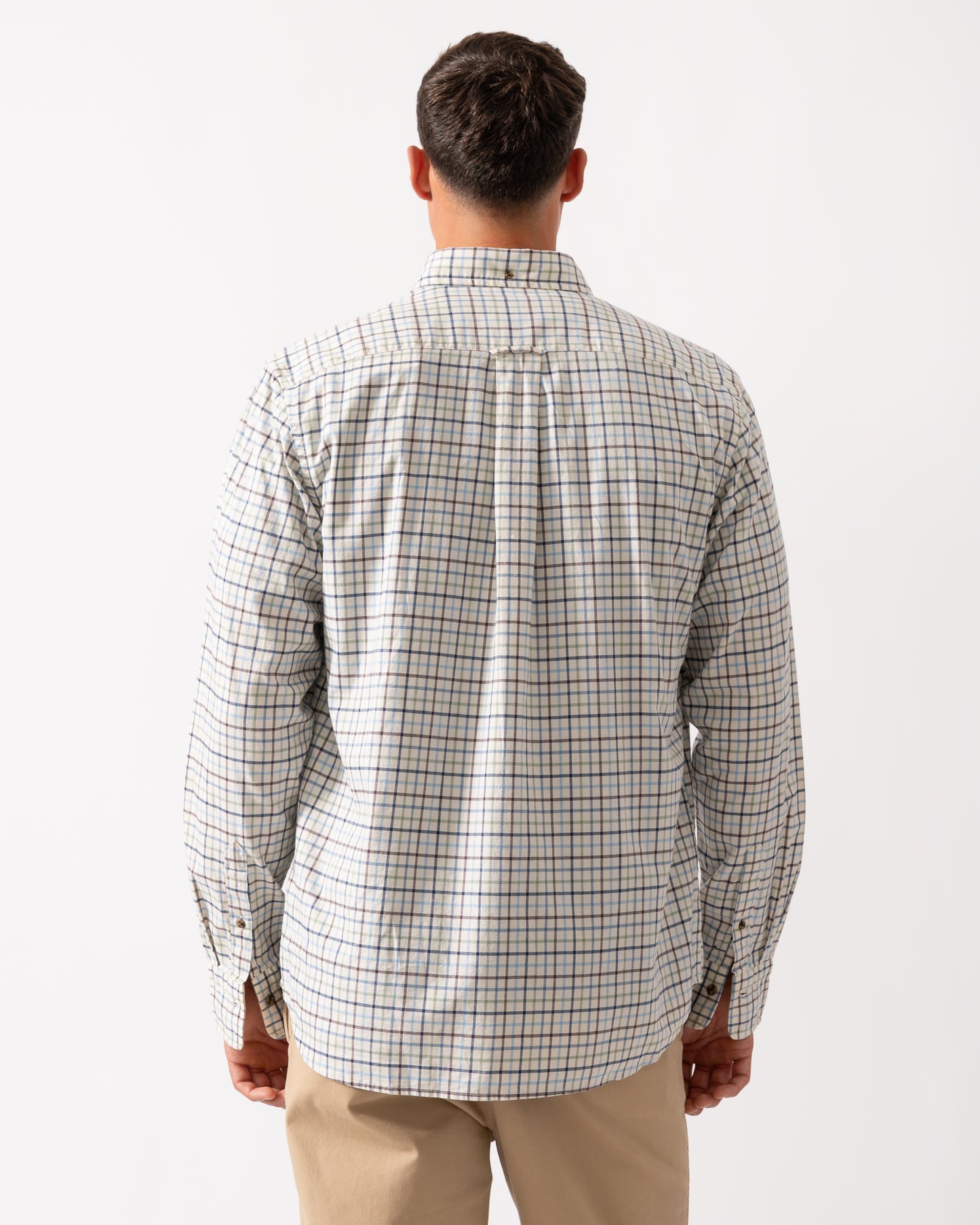 GANT Mens Long Sleeve Twill Check Shirt - 427 Clear Sky