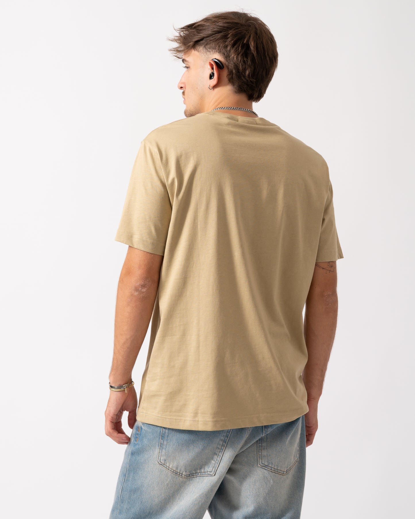 GANT Mens Regular Fit Short Sleeve Shield Logo T-Shirt - 224 Woody Beige