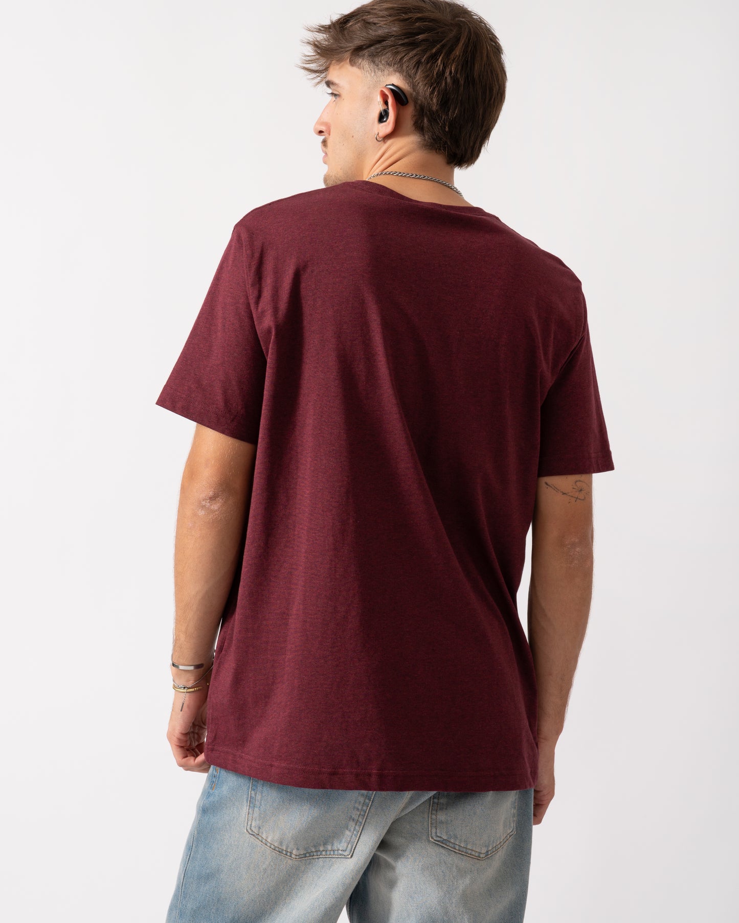 GANT Mens Regular Fit Short Sleeve Shield Logo T-Shirt - 677 Bordeaux Melange