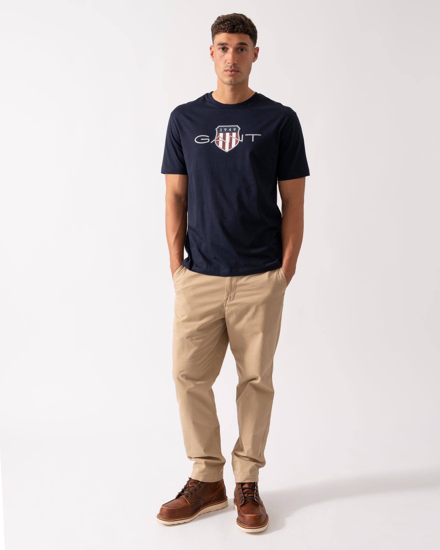GANT Mens Short Sleeve Archive Shield T-Shirt - 433 Evening Blue