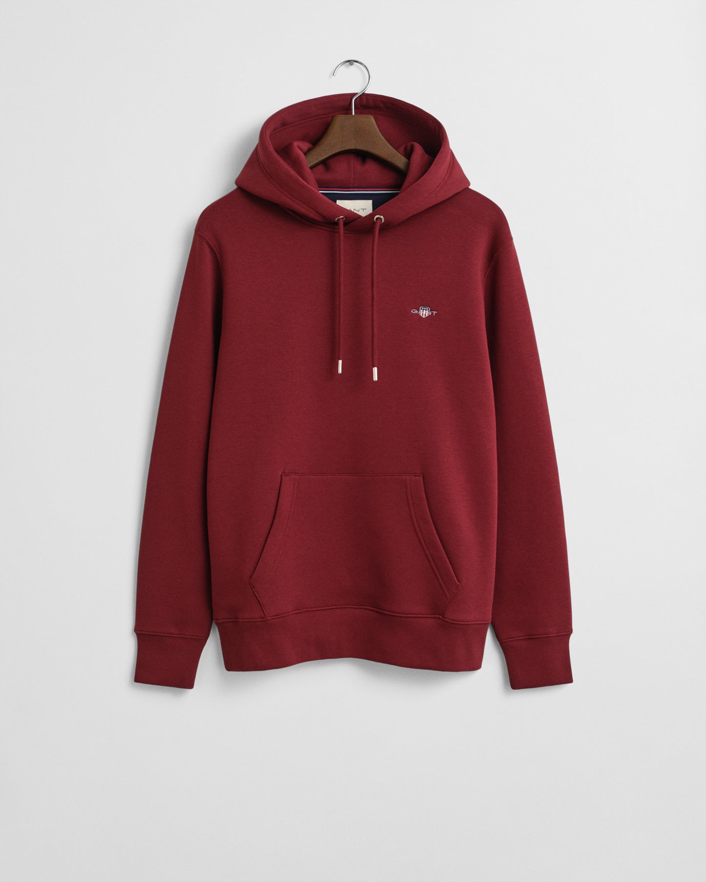 GANT Mens Regular Fit Shield Logo Pullover Hoodie - 604 Plumped Red
