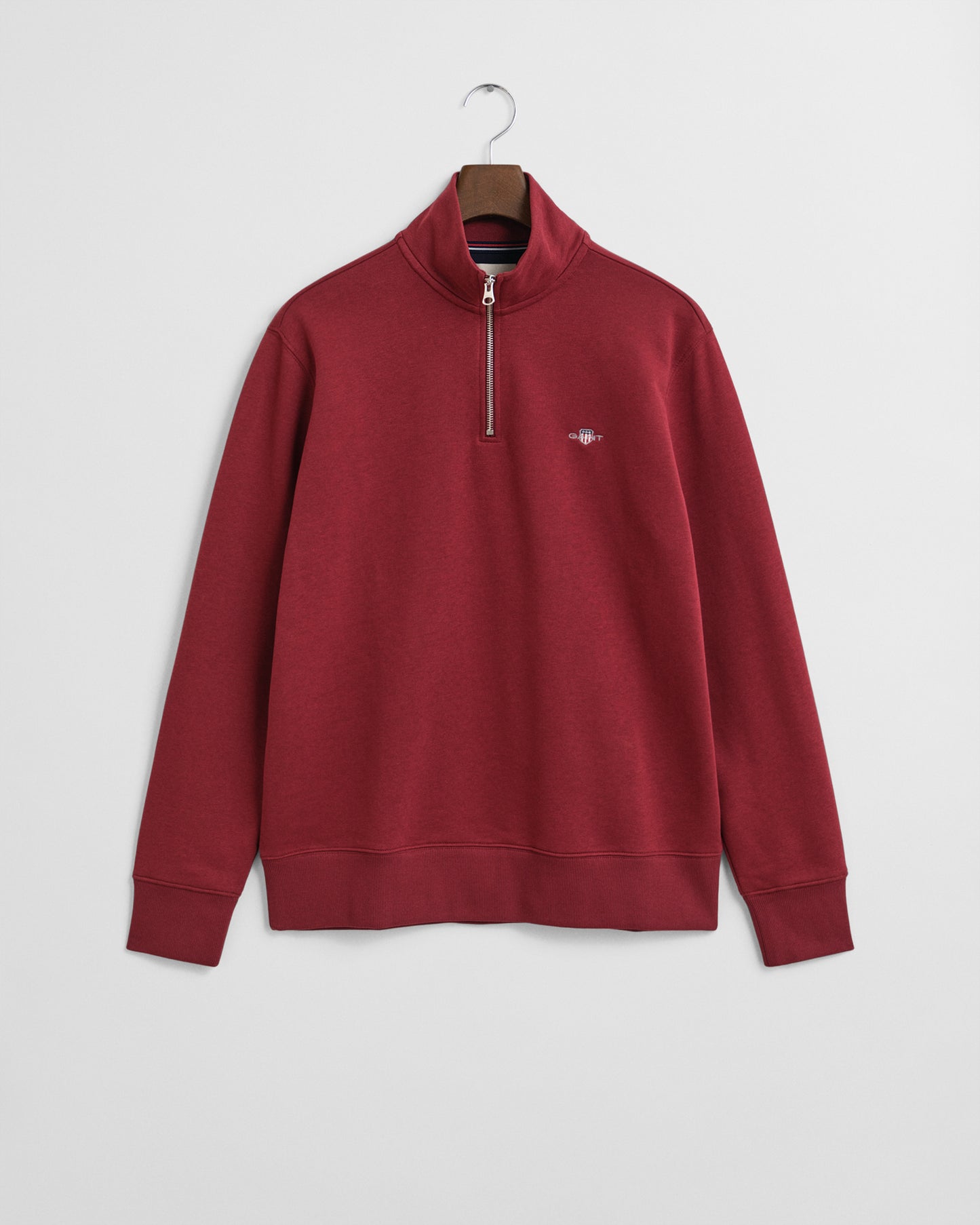 GANT Mens Regular Fit Shield Logo Half Zip Sweatshirt - 604 Plumped Red