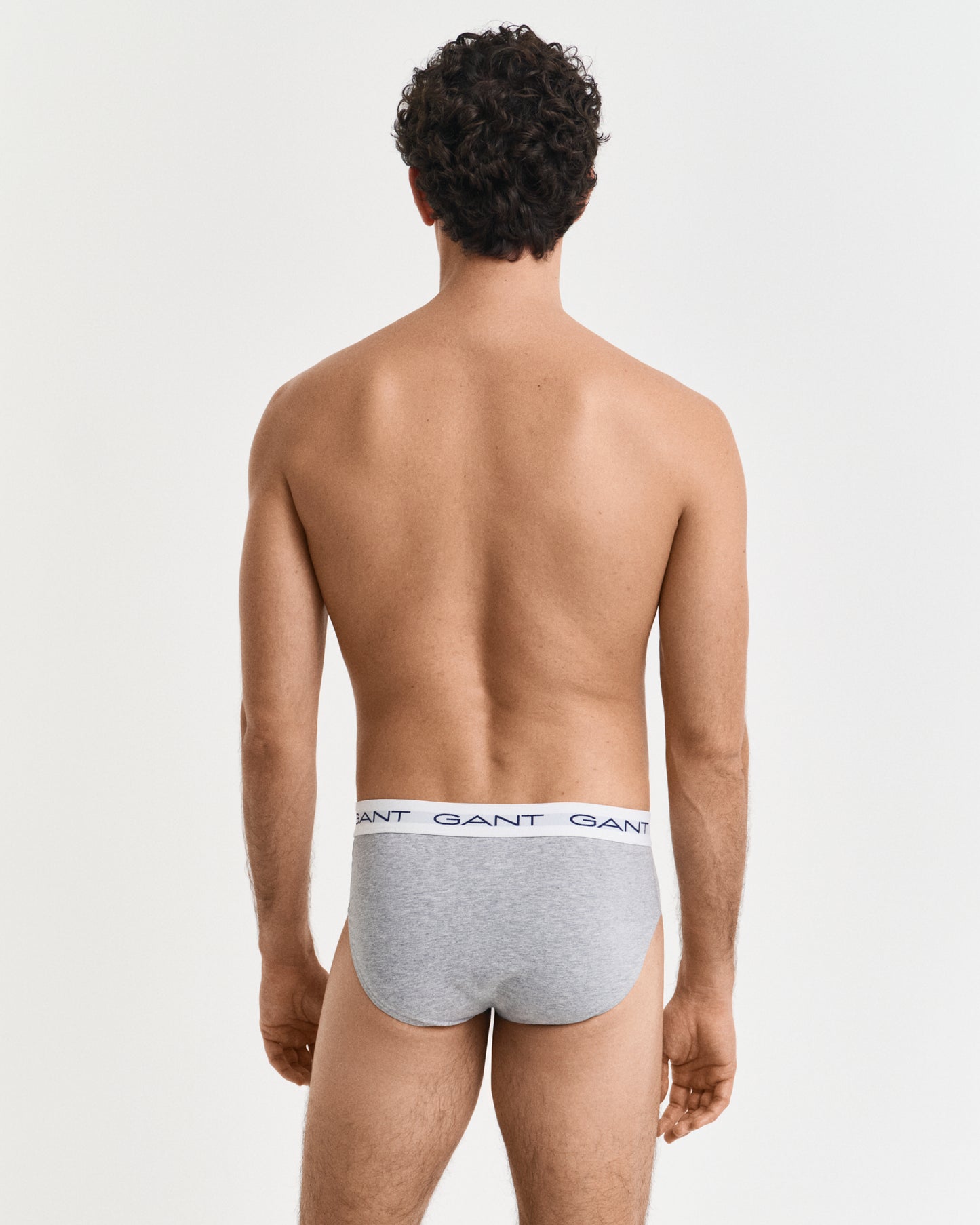 GANT 3-Pack Mens Logo Waistband Briefs - 94 Light Grey Melange