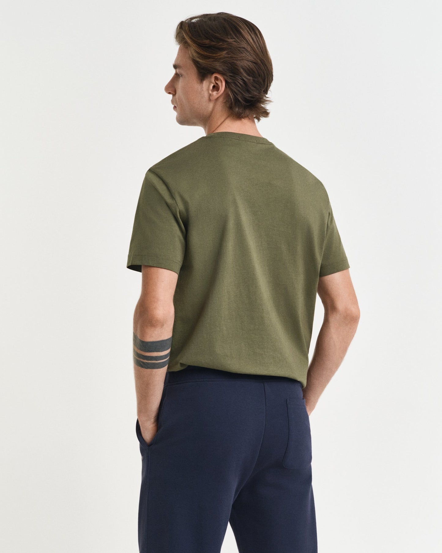 GANT Mens Regular Fit Short Sleeve Shield Logo T-Shirt - 303 Moss Green
