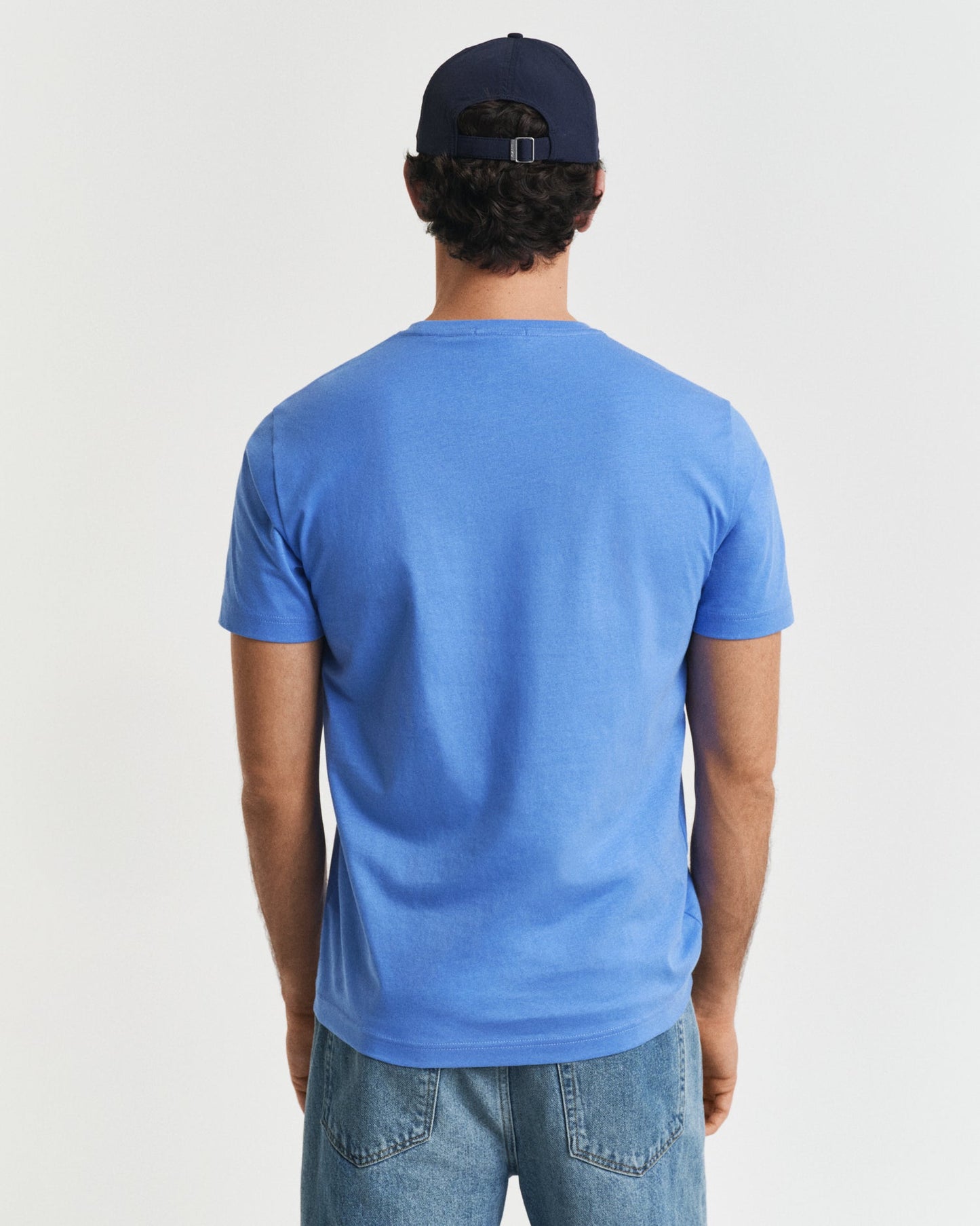 GANT Mens Regular Fit Short Sleeve Shield Logo T-Shirt - 419 Perfect Blue