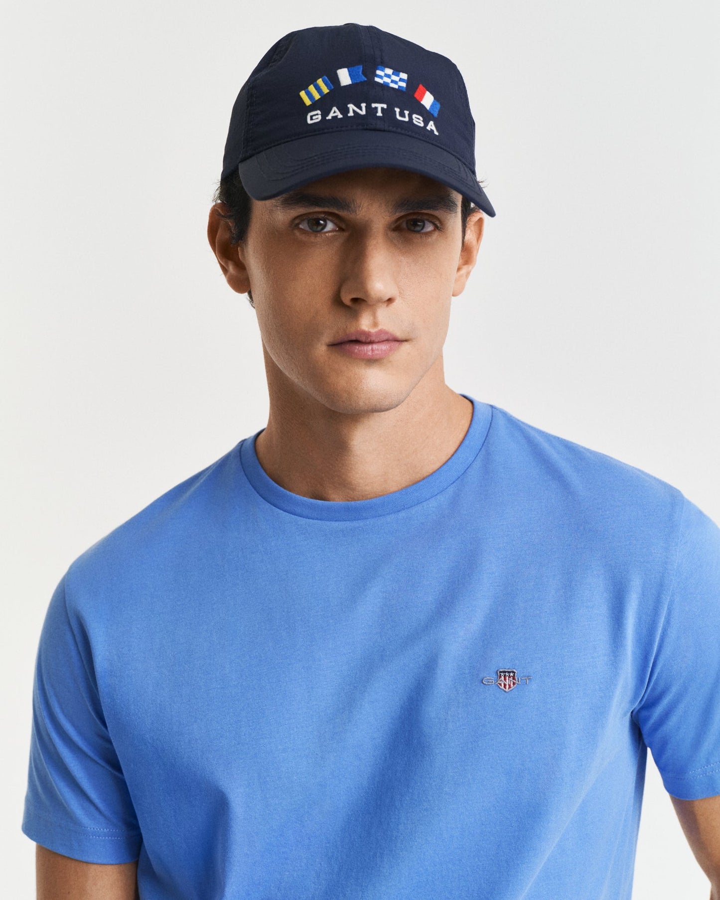 GANT Mens Regular Fit Short Sleeve Shield Logo T-Shirt - 419 Perfect Blue