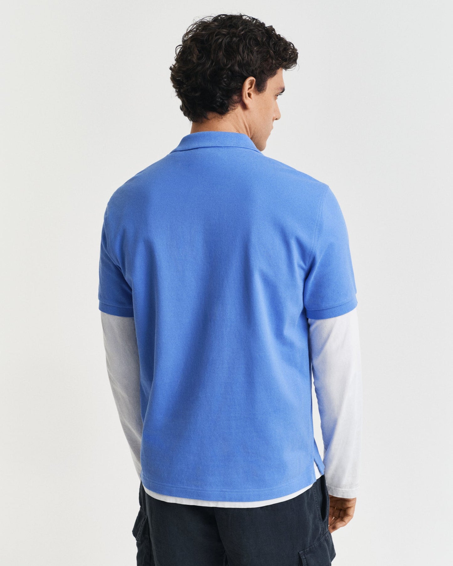 GANT Mens Regular Fit Short Sleeve Shield Logo Pique Polo - 419 Perfect Blue