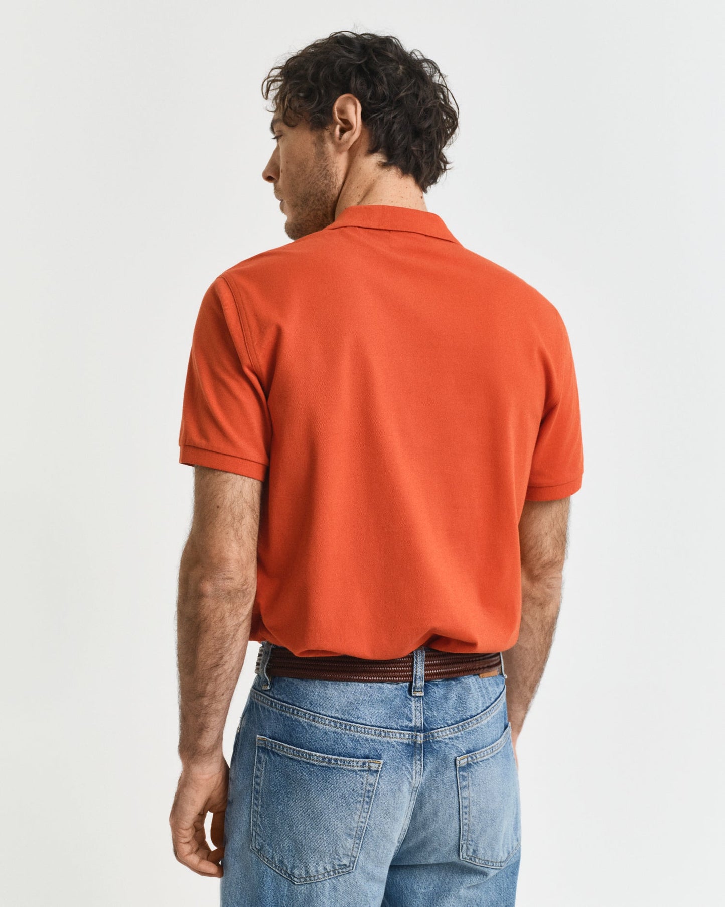 GANT Mens Regular Fit Short Sleeve Shield Logo Pique Polo - 845 Deep Orange