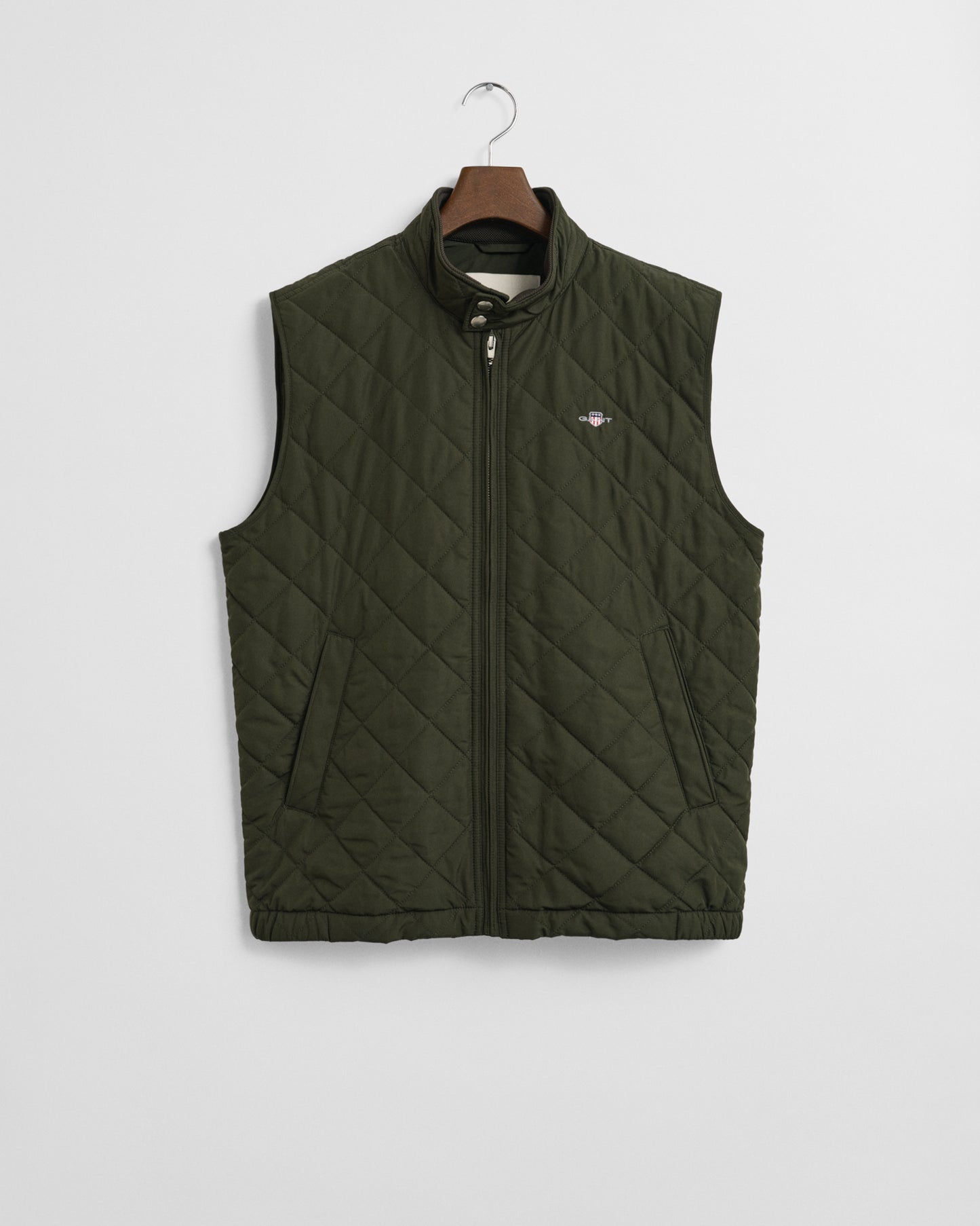 GANT Mens Quilted Windcheater Vest - 368 Dark Moss Green