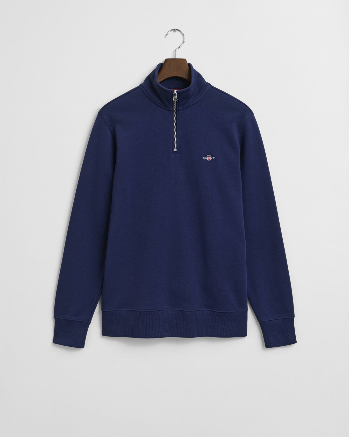 GANT Mens Regular Fit Shield Logo Half Zip Sweatshirt - 423 Persian Blue