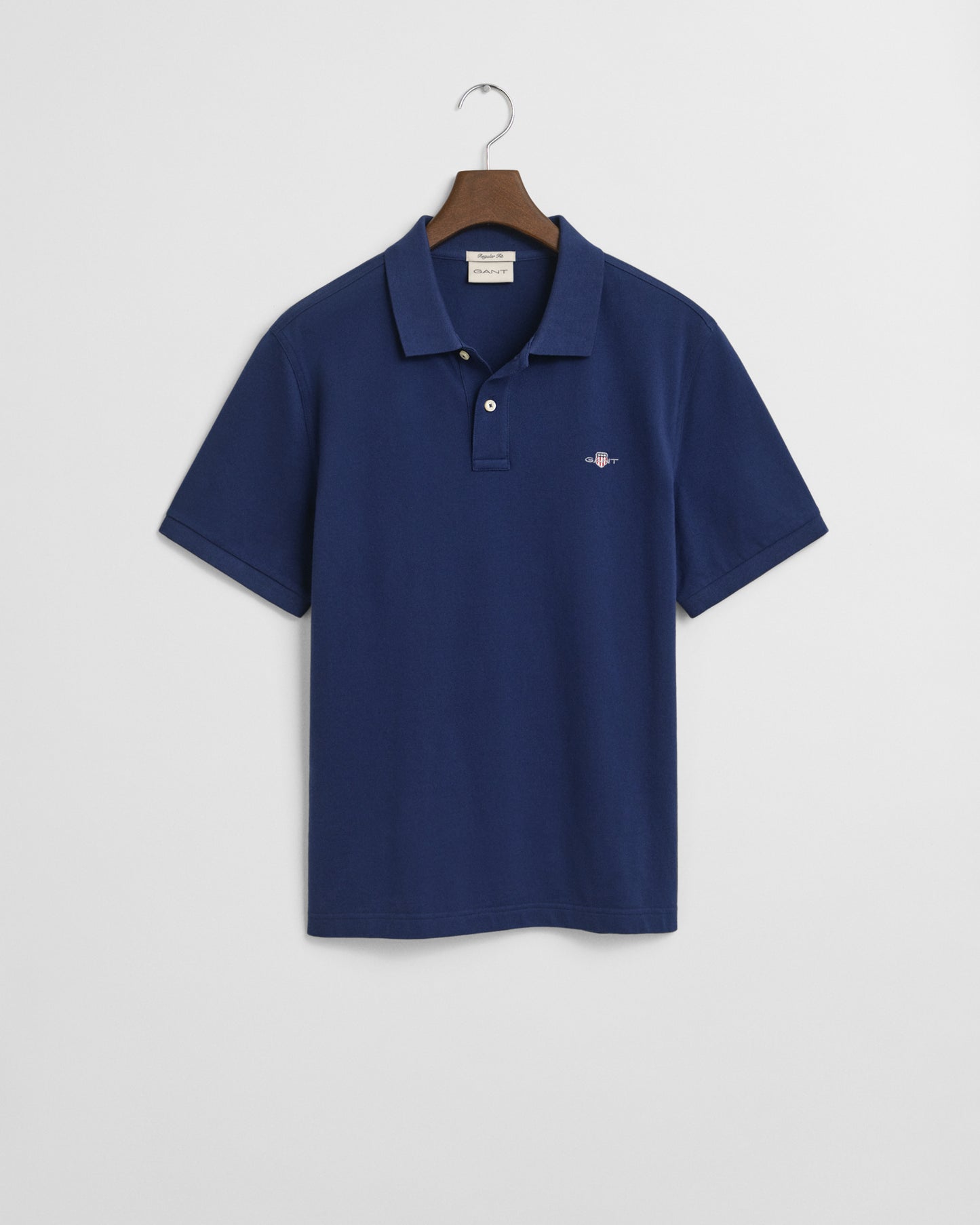 GANT Mens Regular Fit Short Sleeve Shield Logo Pique Polo - 423 Persian Blue