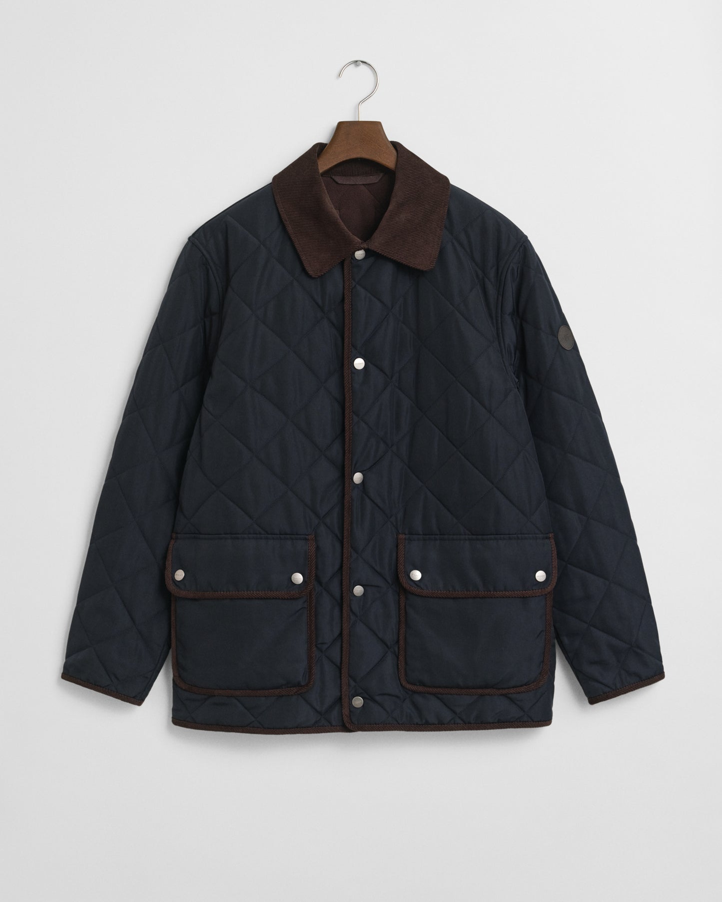 GANT Mens Diamond Quilted Fleece Jacket - 433 Evening Blue