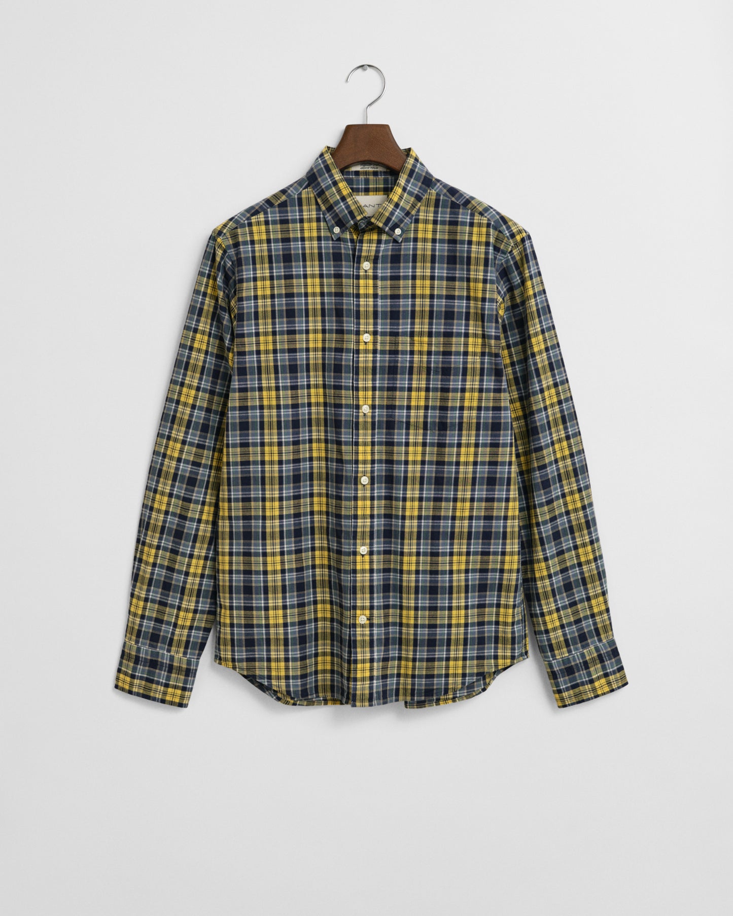 GANT Mens Long Sleeve Archive Poplin Check Shirt - 472 Naval Blue
