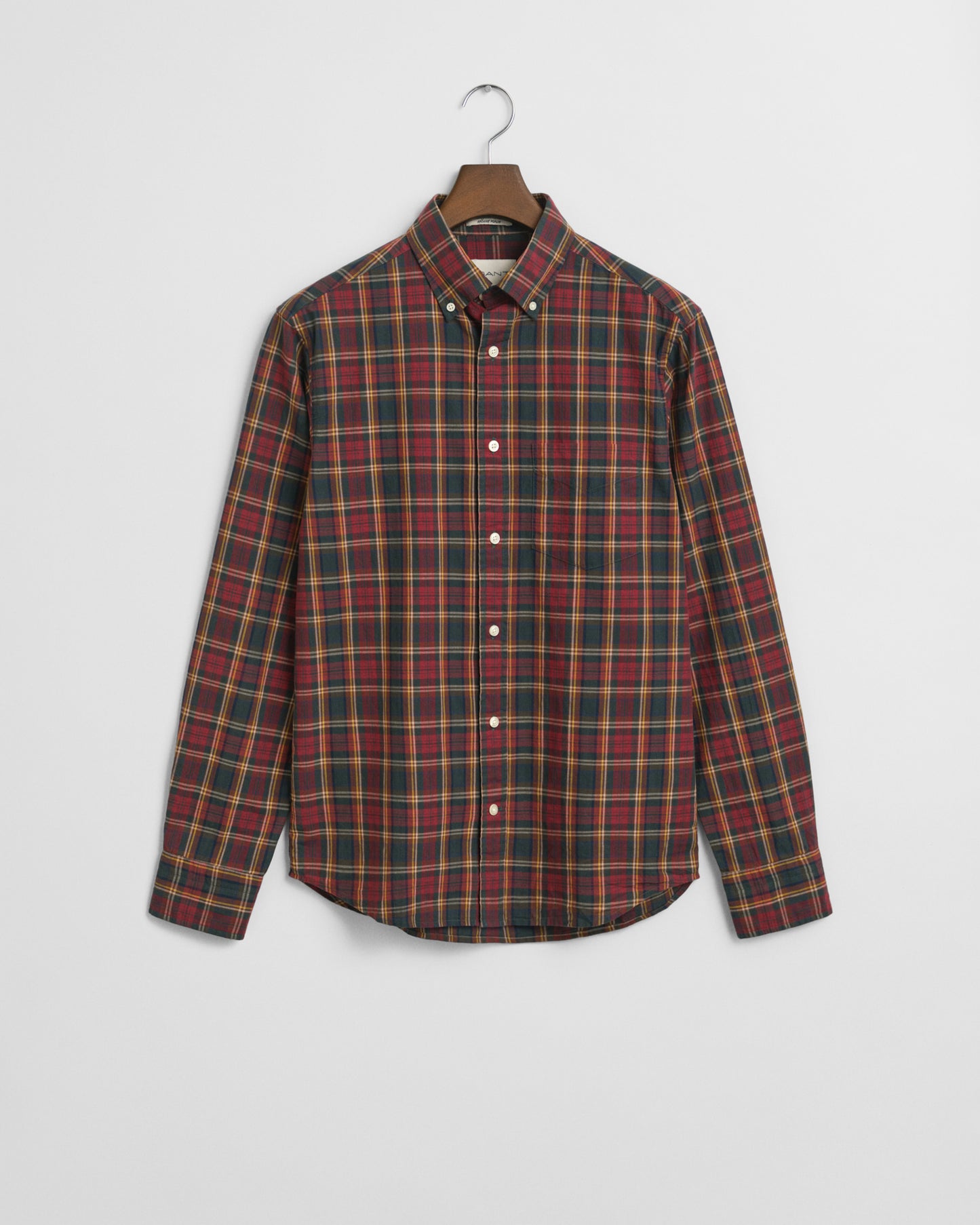 GANT Mens Long Sleeve Archive Poplin Check Shirt - 604 Plumped Red