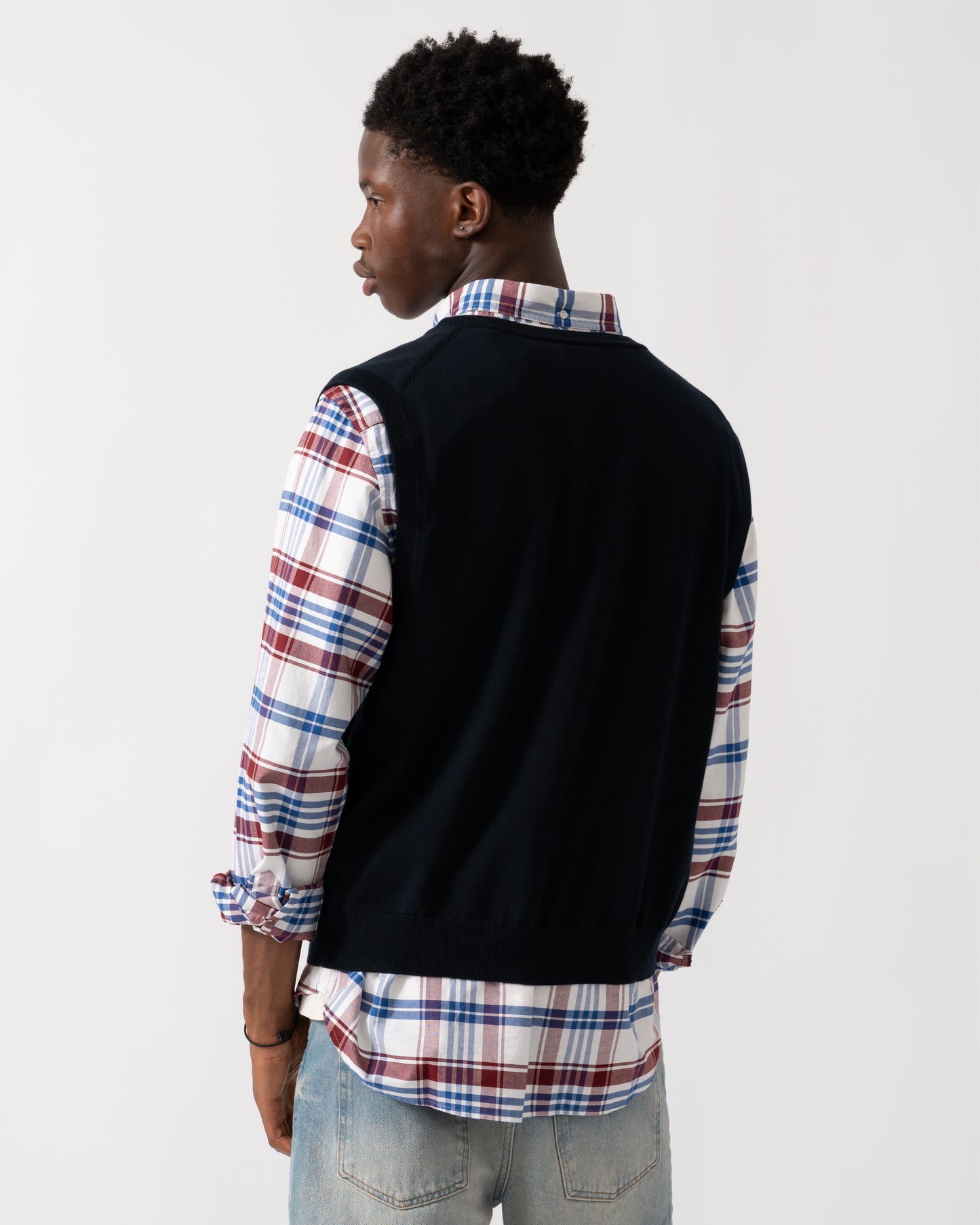 GANT Mens Classic Cotton Knit Vest - 433 Evening Blue
