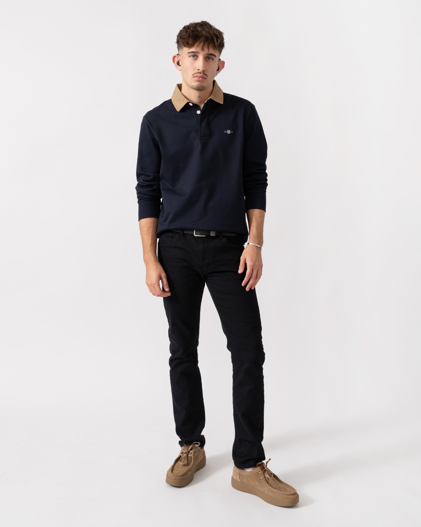 GANT Mens Cord Collar Heavy Rugger - 433 Evening Blue