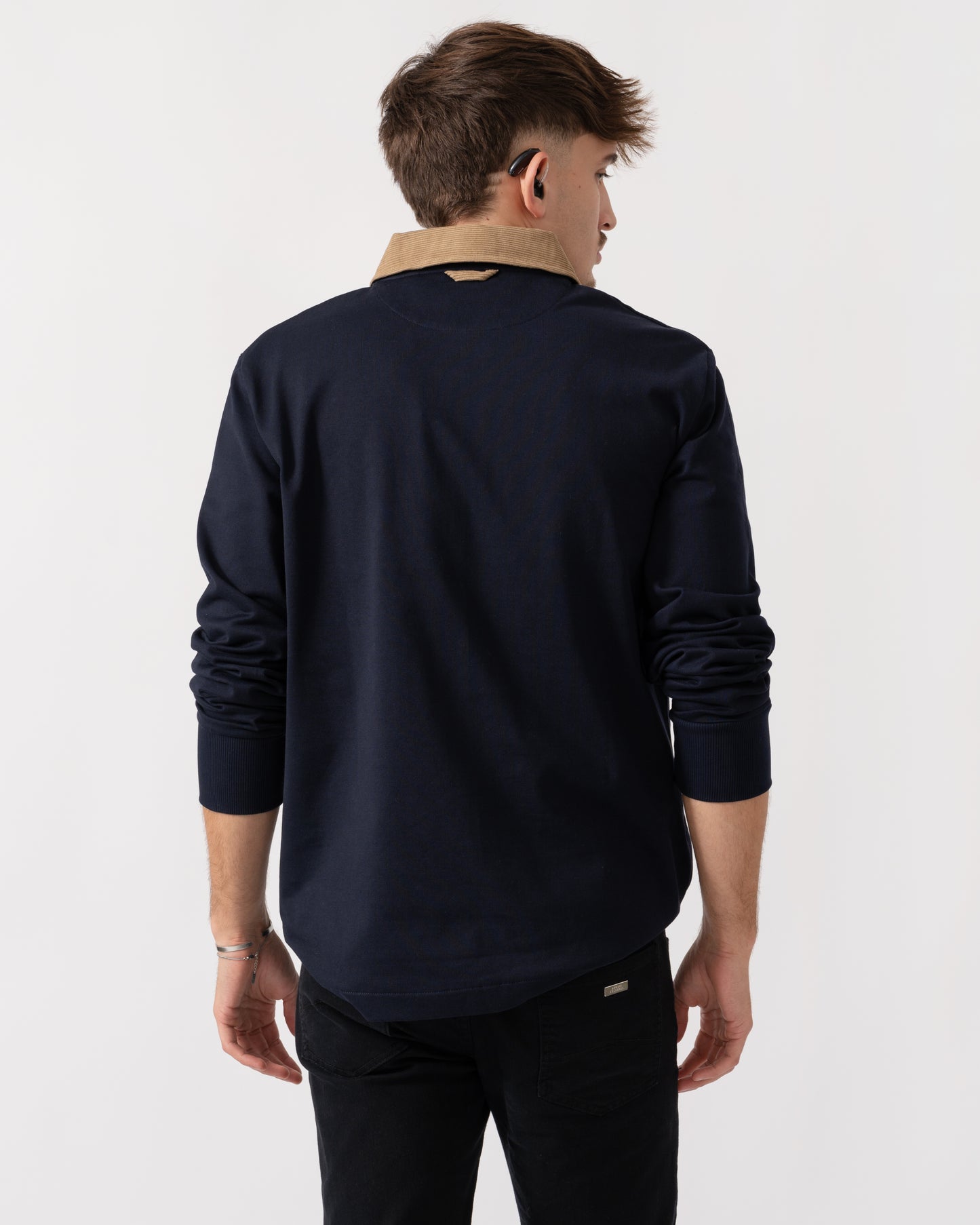 GANT Mens Cord Collar Heavy Rugger - 433 Evening Blue
