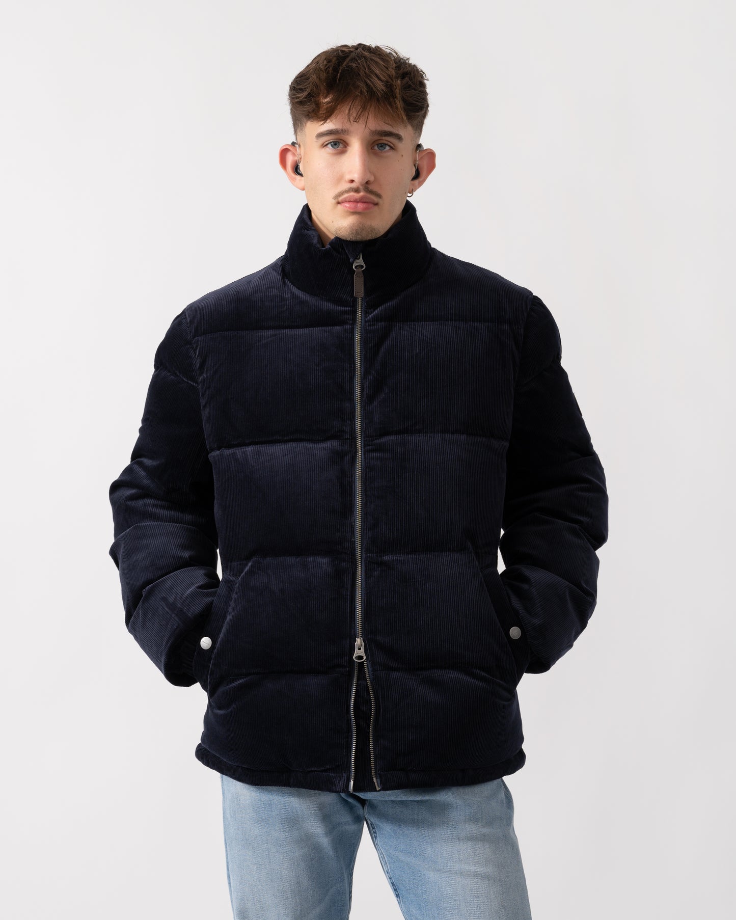 GANT Mens Cord Puffer Jacket - 433 Evening Blue