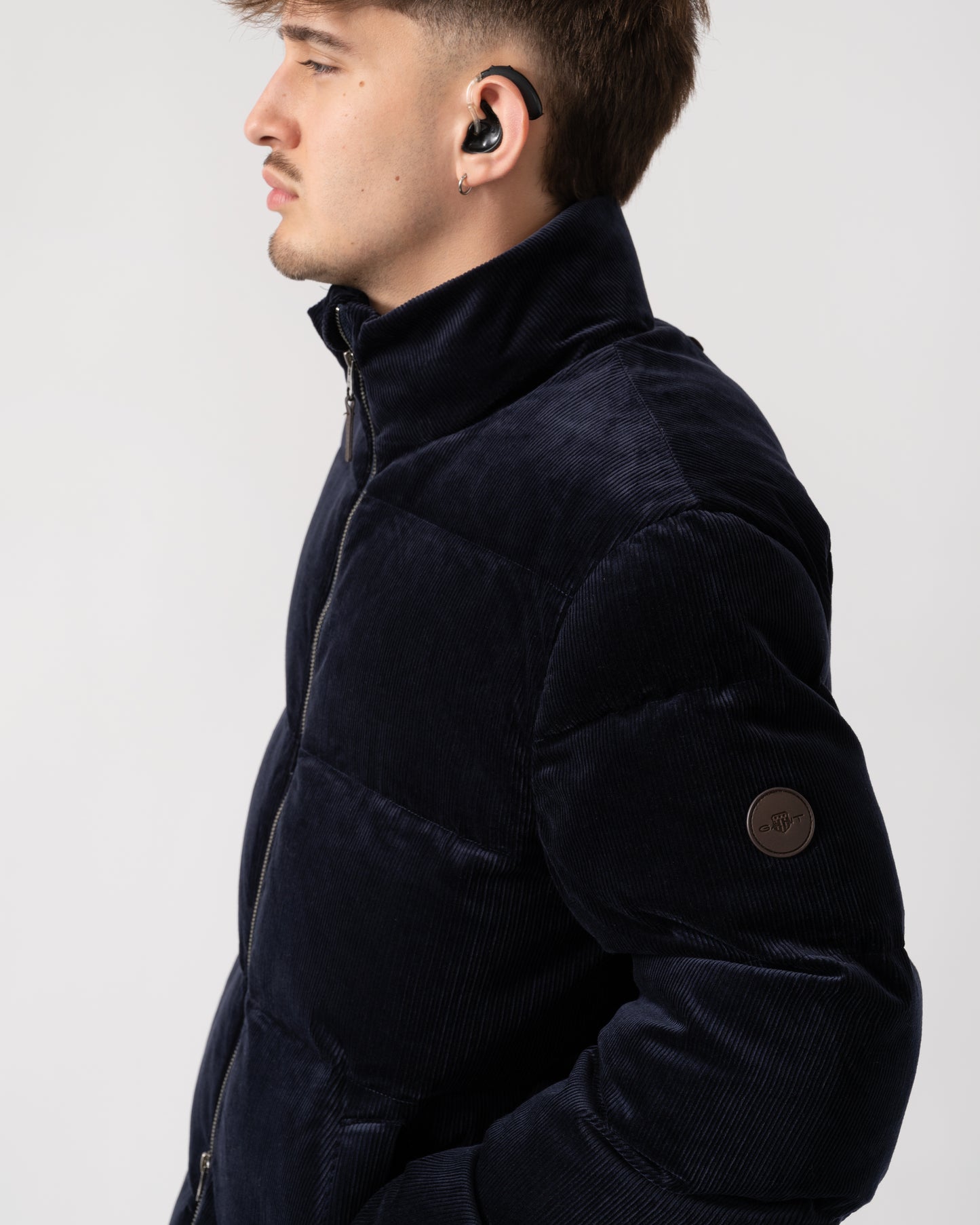 GANT Mens Cord Puffer Jacket - 433 Evening Blue