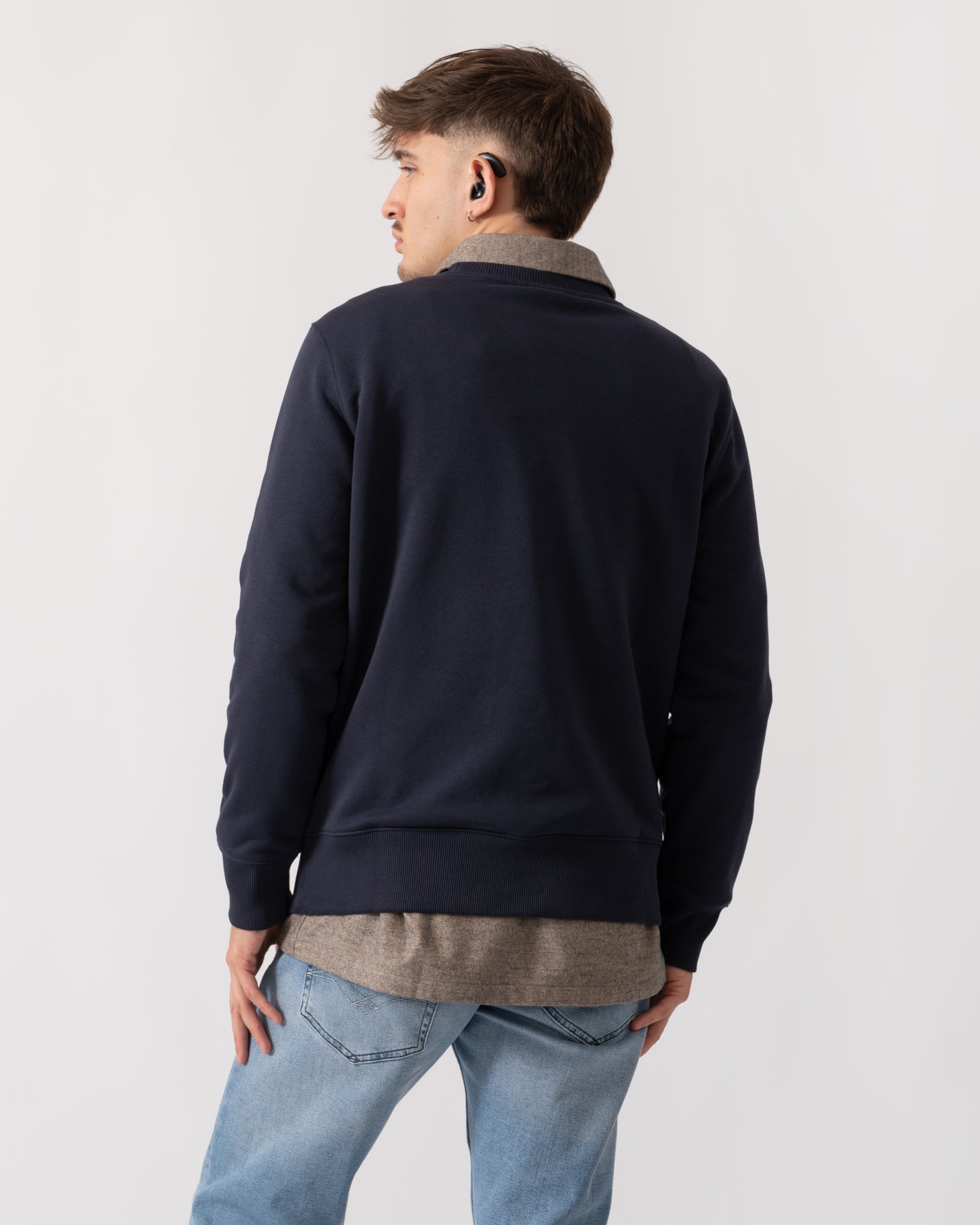 GANT Mens G Badge Crew Neck Sweatshirt - 433 Evening Blue