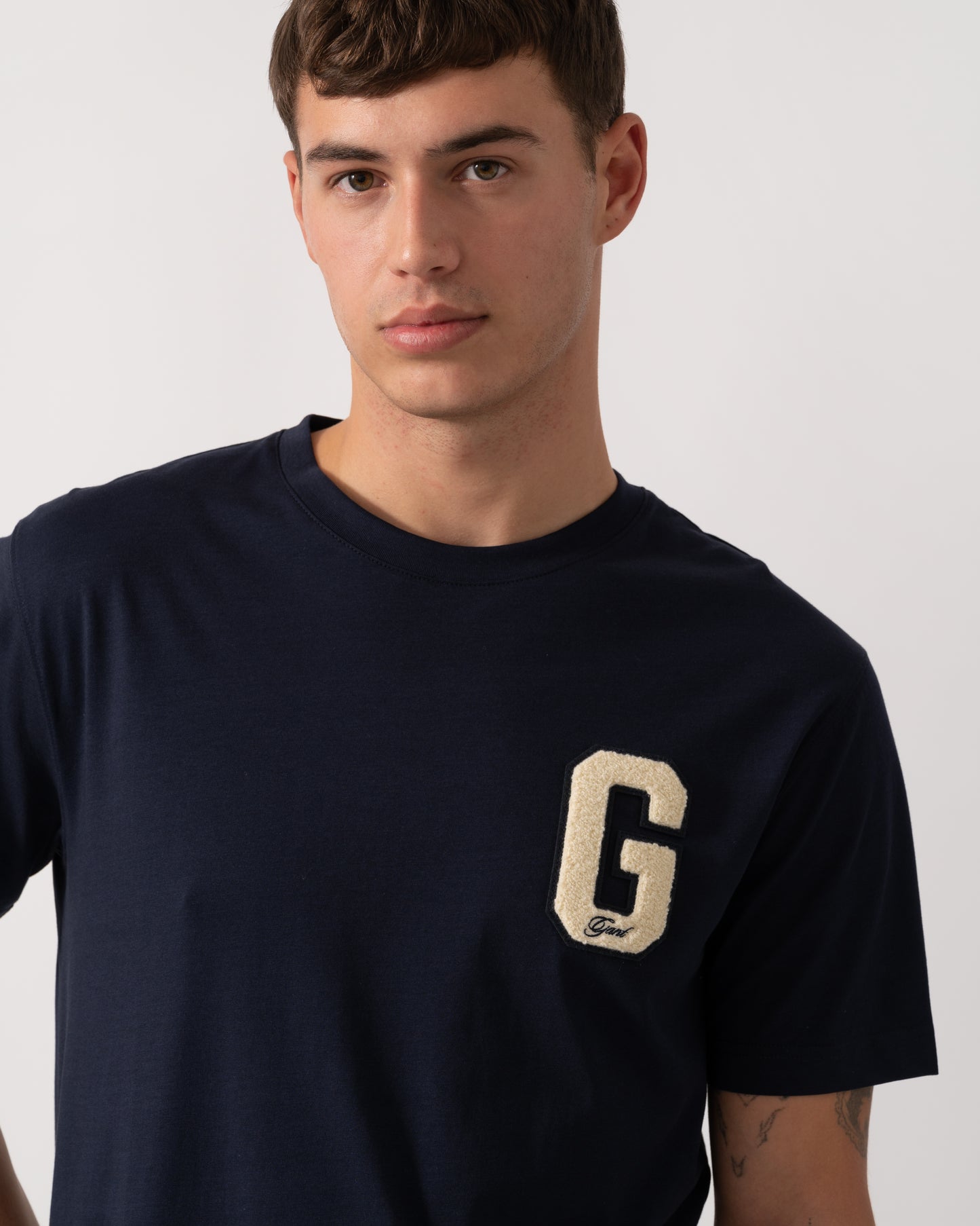 GANT Mens G Badge Short Sleeve T-Shirt - 433 Evening Blue