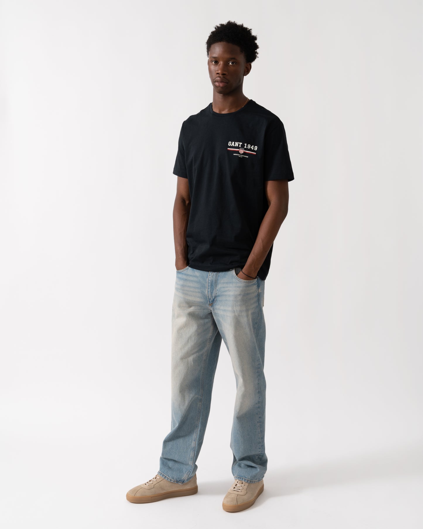 GANT Mens Graphic Short Sleeve T-Shirt - 5 Black