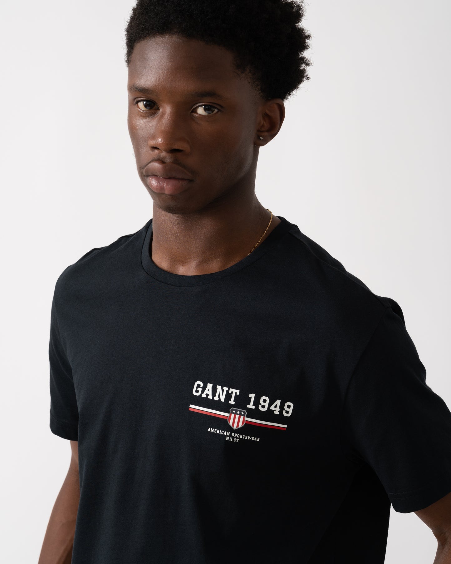 GANT Mens Graphic Short Sleeve T-Shirt - 5 Black
