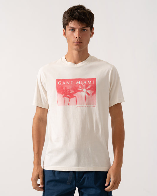 GANT Mens Graphic T-Shirt - 130 Cream