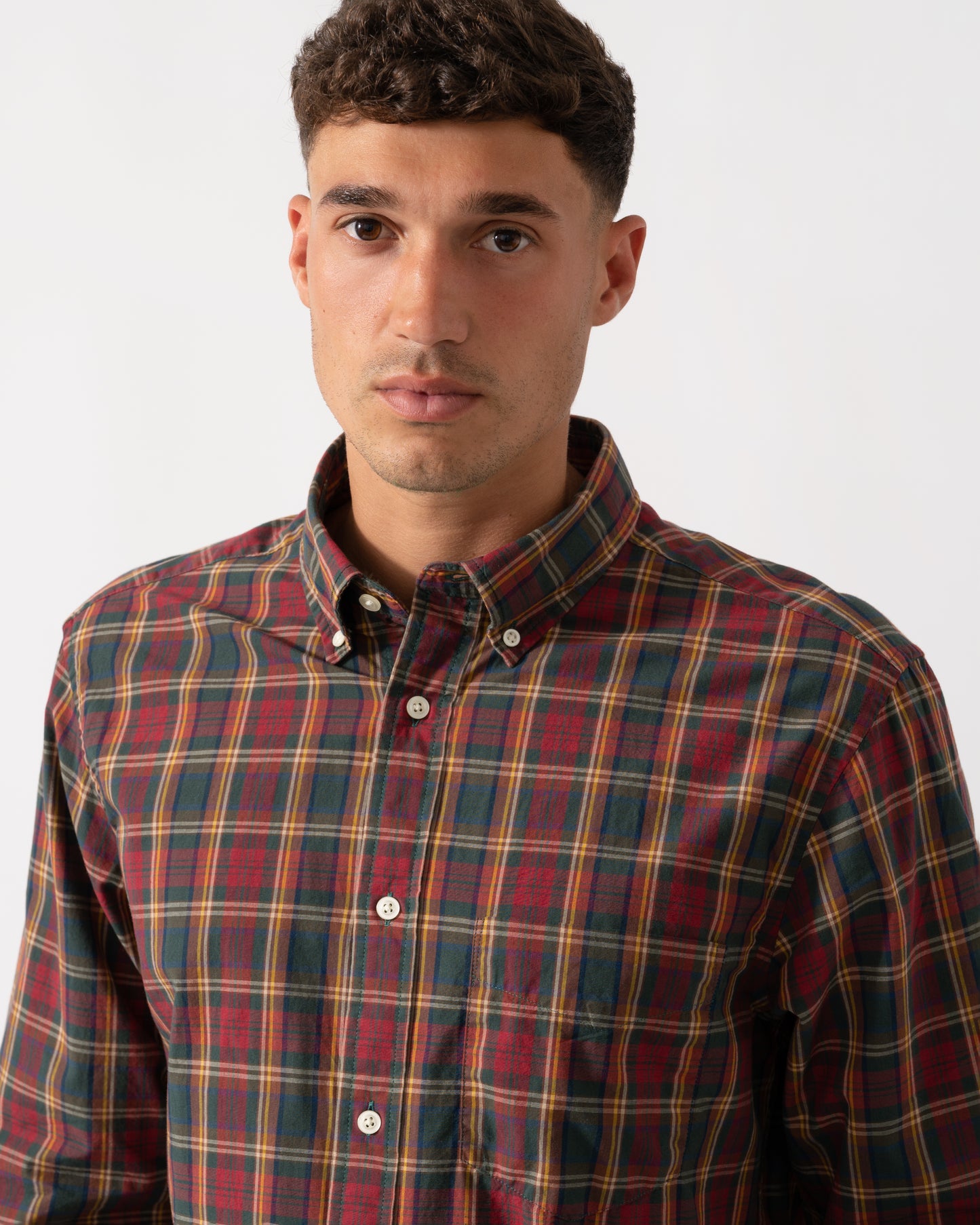 GANT Mens Long Sleeve Archive Poplin Check Shirt - 604 Plumped Red
