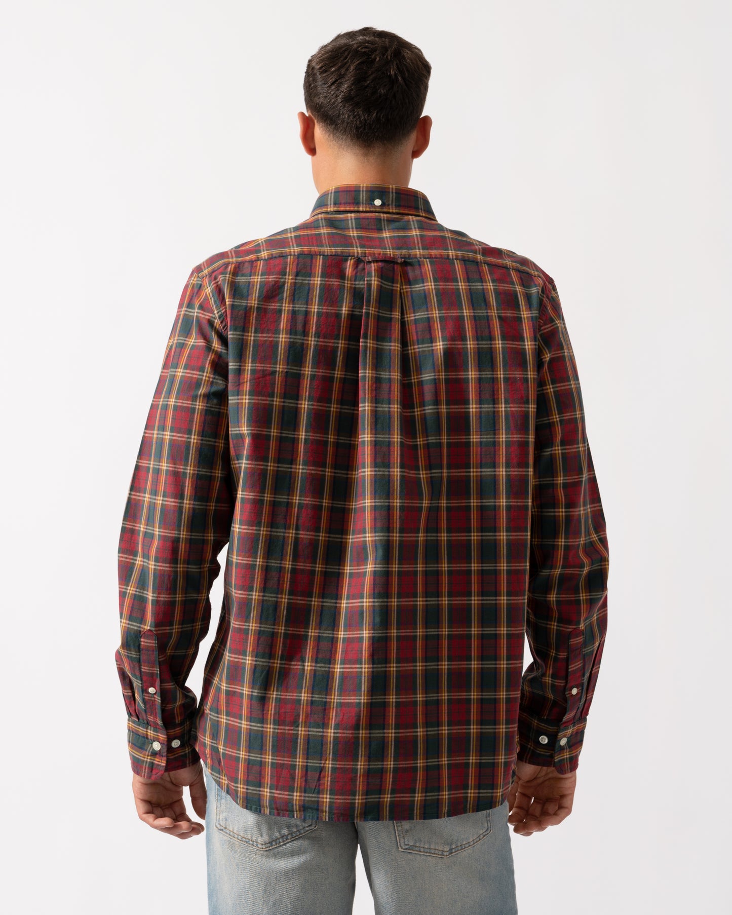 GANT Mens Long Sleeve Archive Poplin Check Shirt - 604 Plumped Red