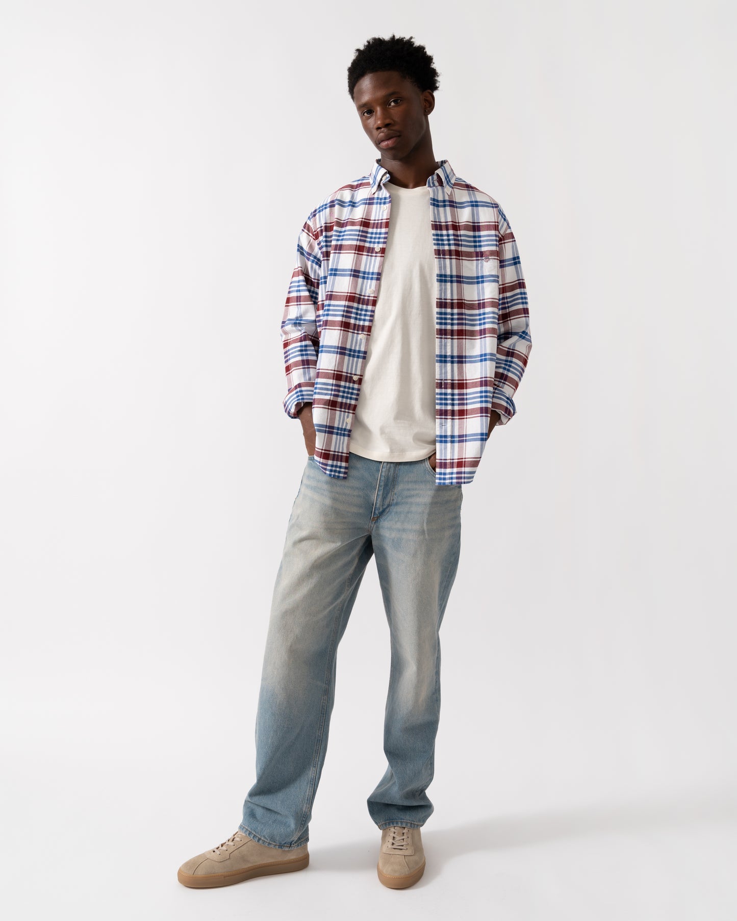 GANT Mens Long Sleeve Classic Oxford Check Shirt - 604 Plumped Red
