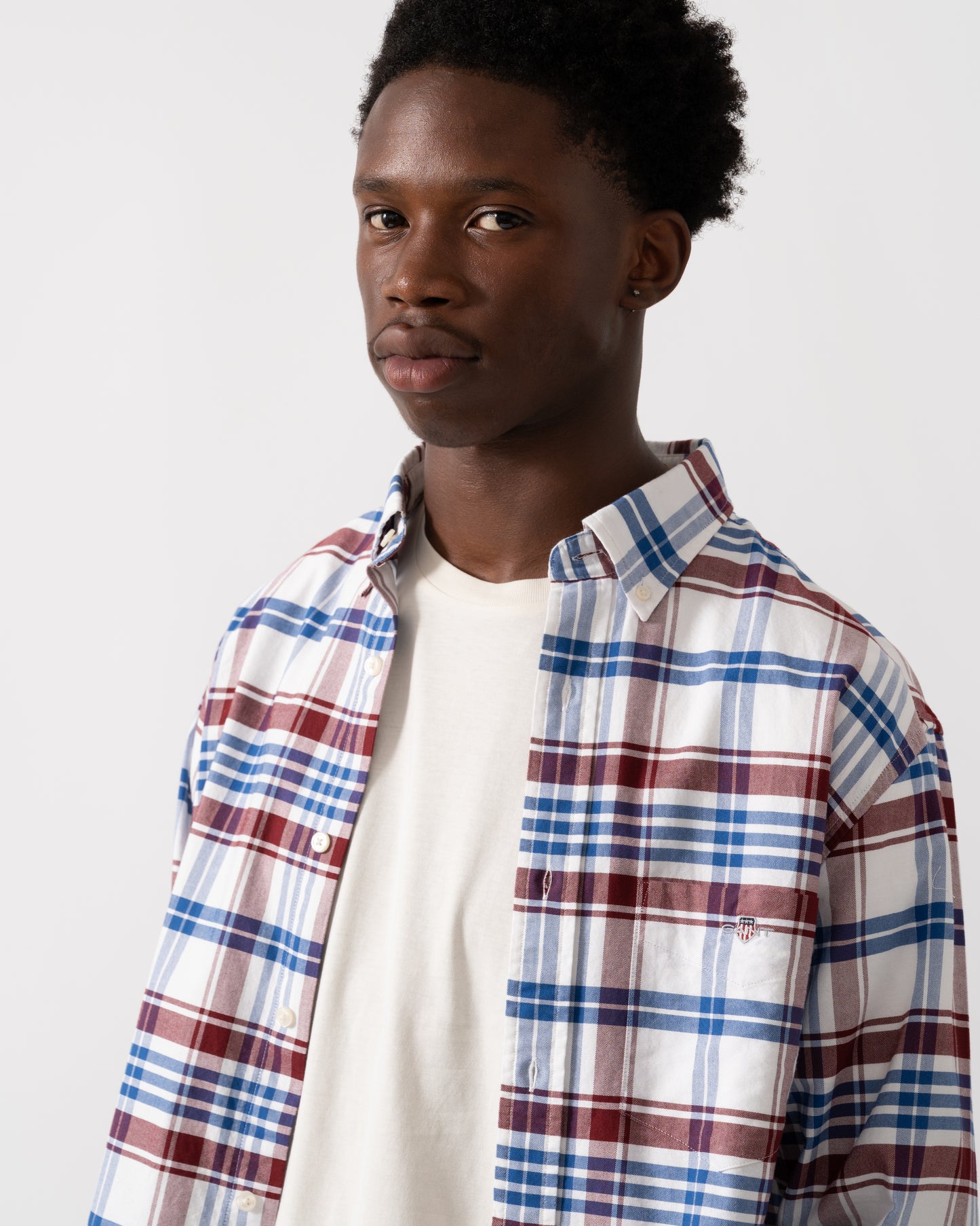 GANT Mens Long Sleeve Classic Oxford Check Shirt - 604 Plumped Red