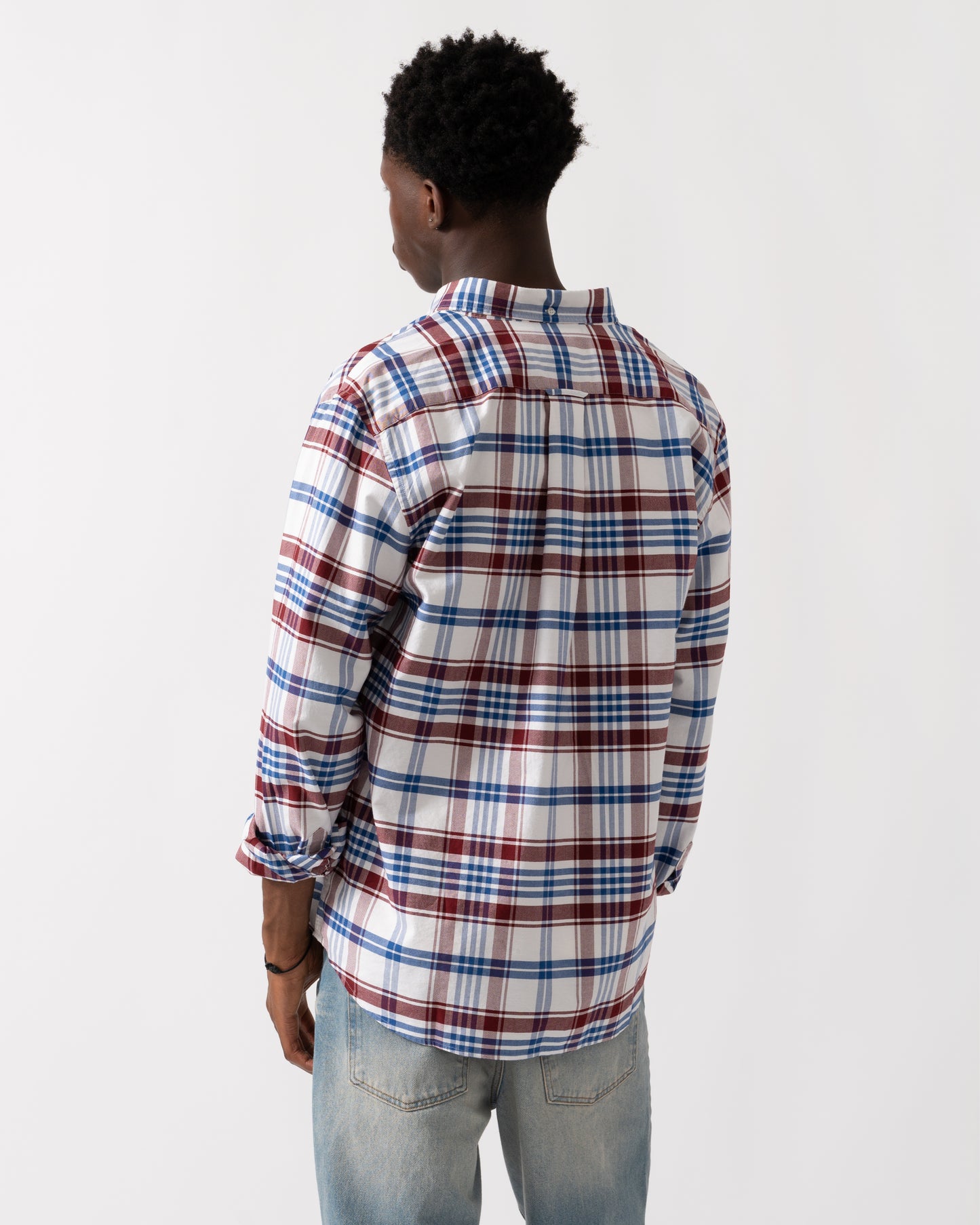 GANT Mens Long Sleeve Classic Oxford Check Shirt - 604 Plumped Red