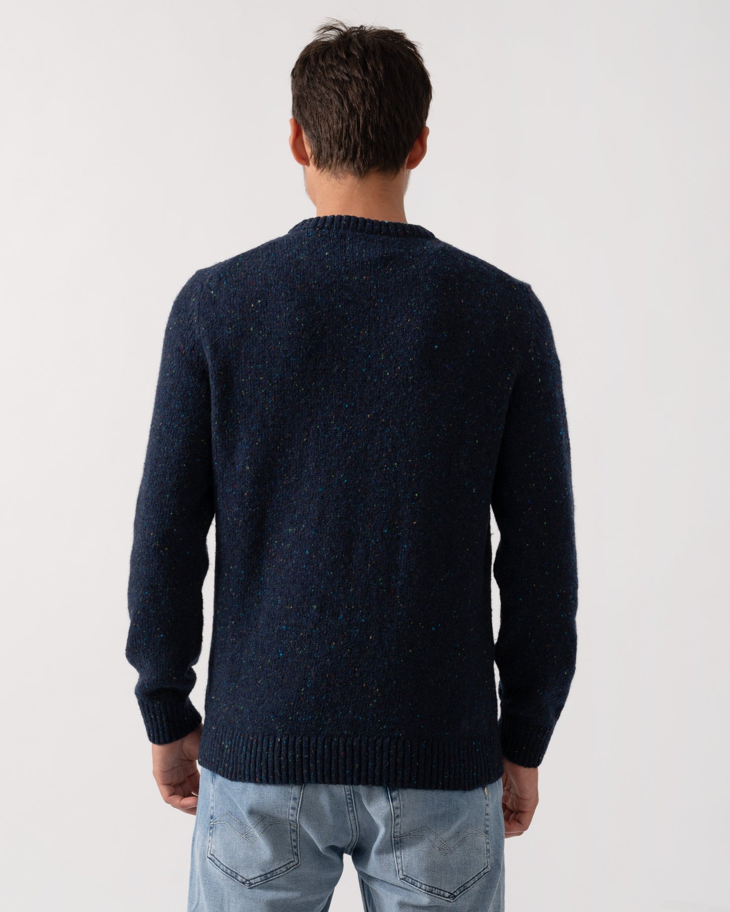 GANT Mens Neps Wool Crew Neck Jumper - 433 Evening Blue