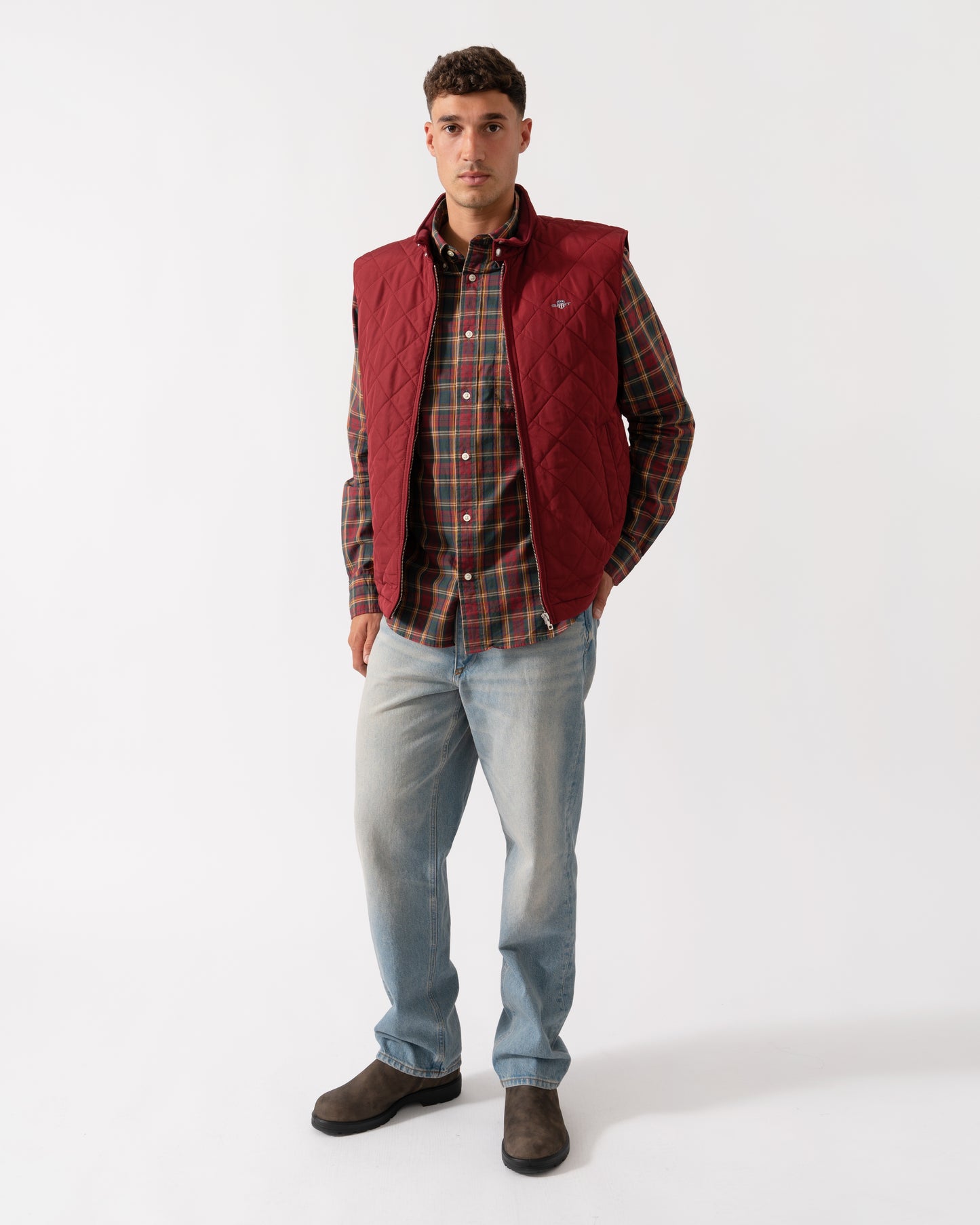 GANT Mens Quilted Windcheater Vest - 604 Plumped Red