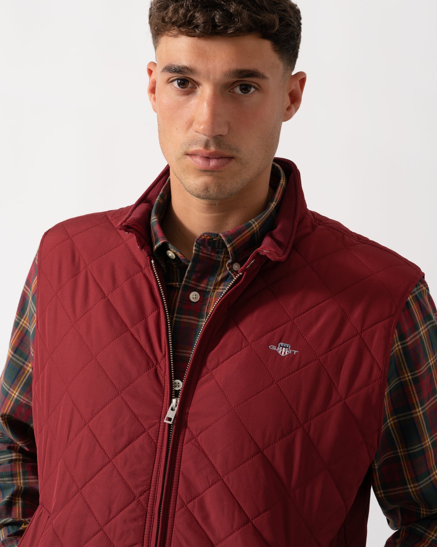 GANT Mens Quilted Windcheater Vest - 604 Plumped Red