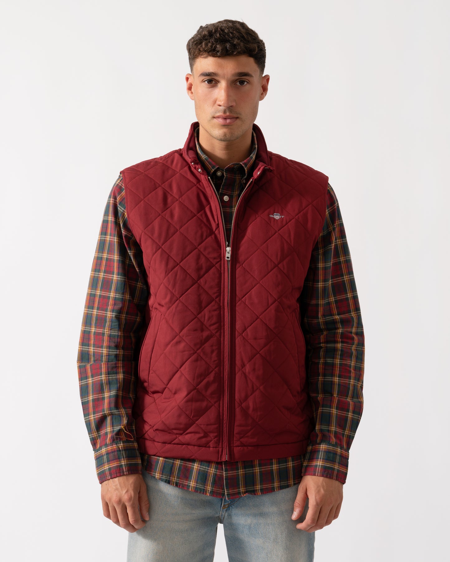 GANT Mens Quilted Windcheater Vest - 604 Plumped Red