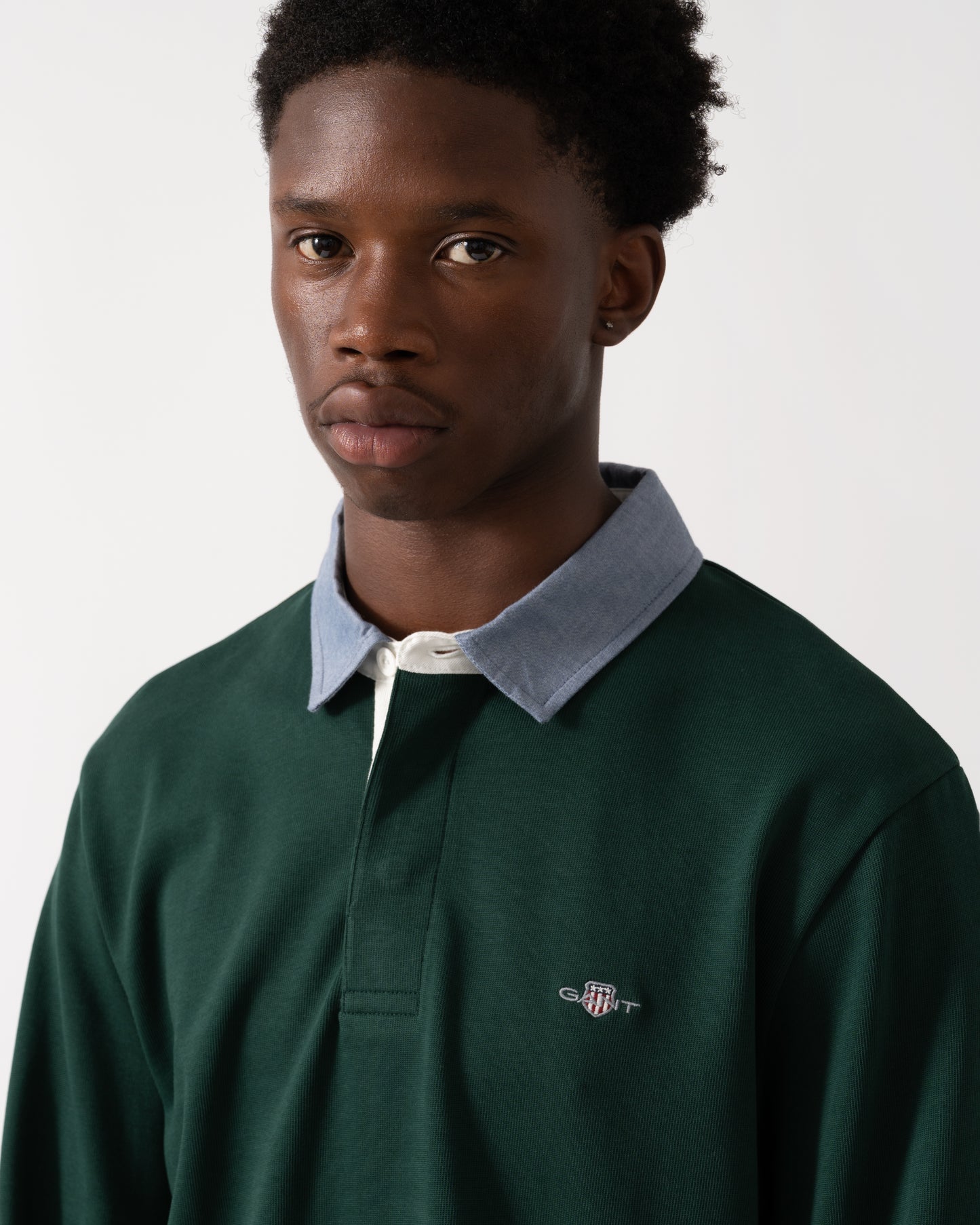 GANT Mens Regular Fit Chambray Heavy Rugger - 374 Tartan Green