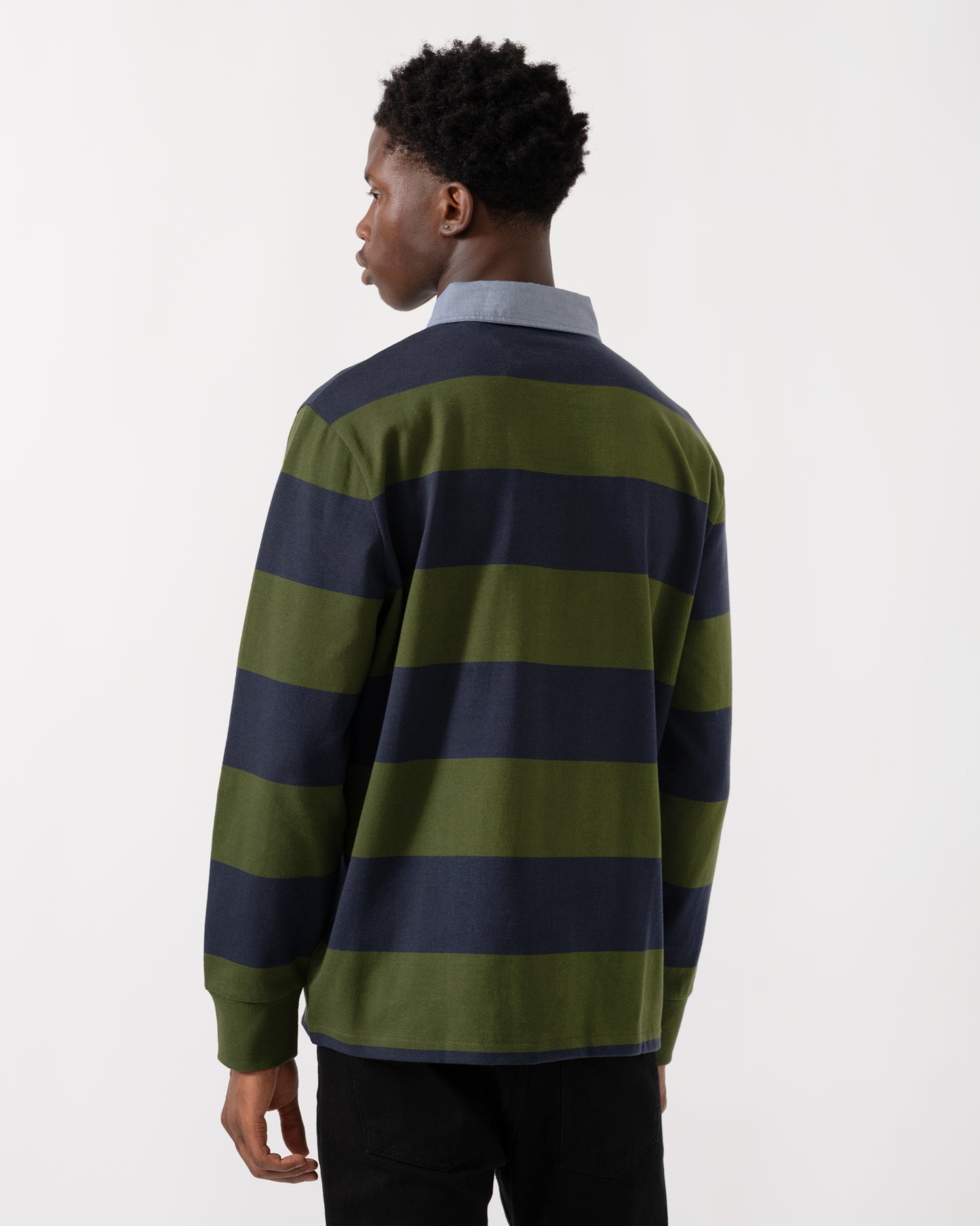 GANT Mens Regular Fit Chambray Stripe Heavy Rugger - 360 Country Green