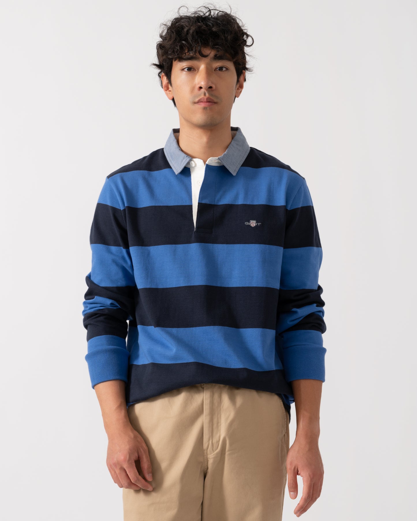 GANT Mens Regular Fit Chambray Stripe Heavy Rugger
