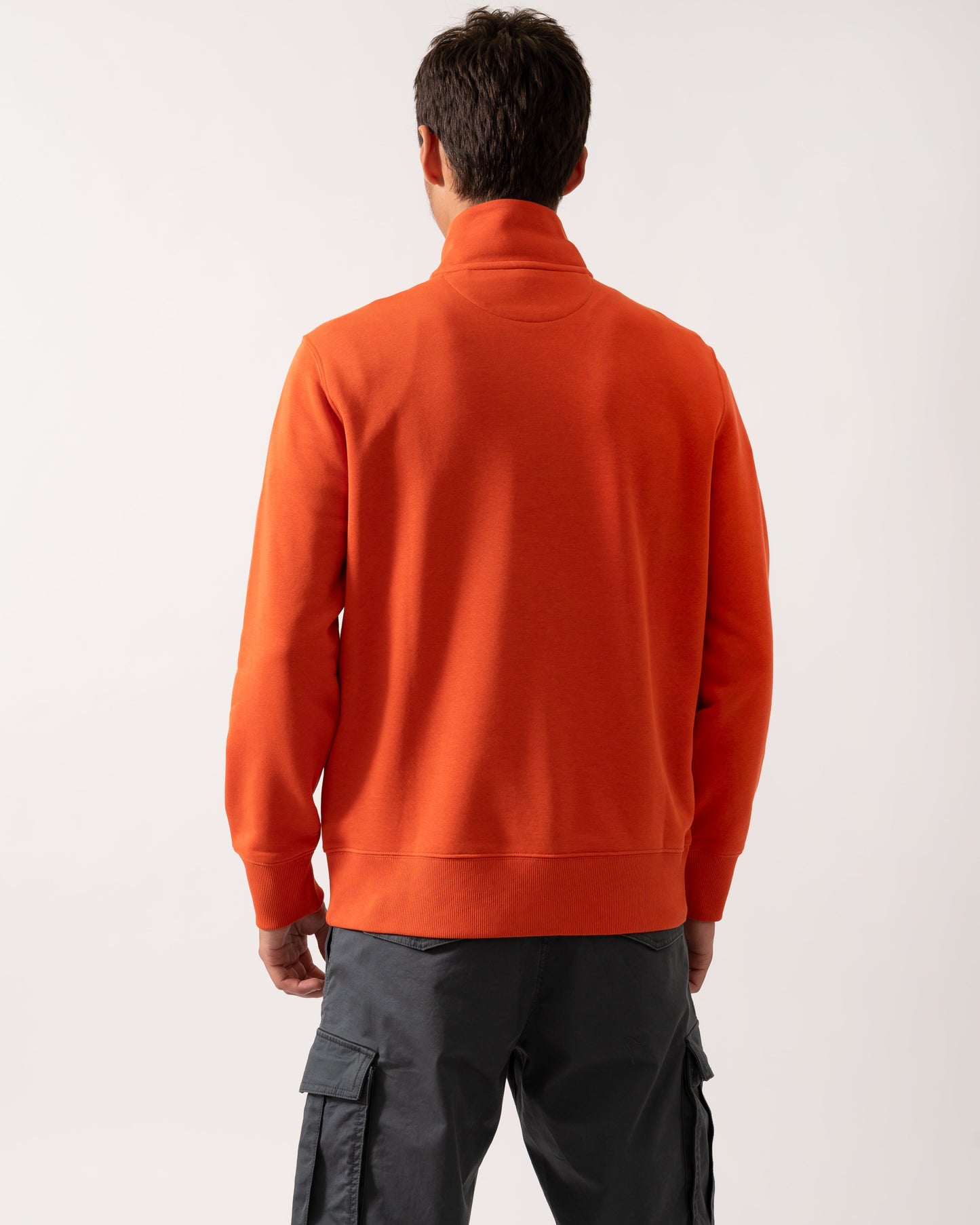 GANT Mens Regular Fit Shield Logo Half Zip Sweatshirt - 845 Deep Orange