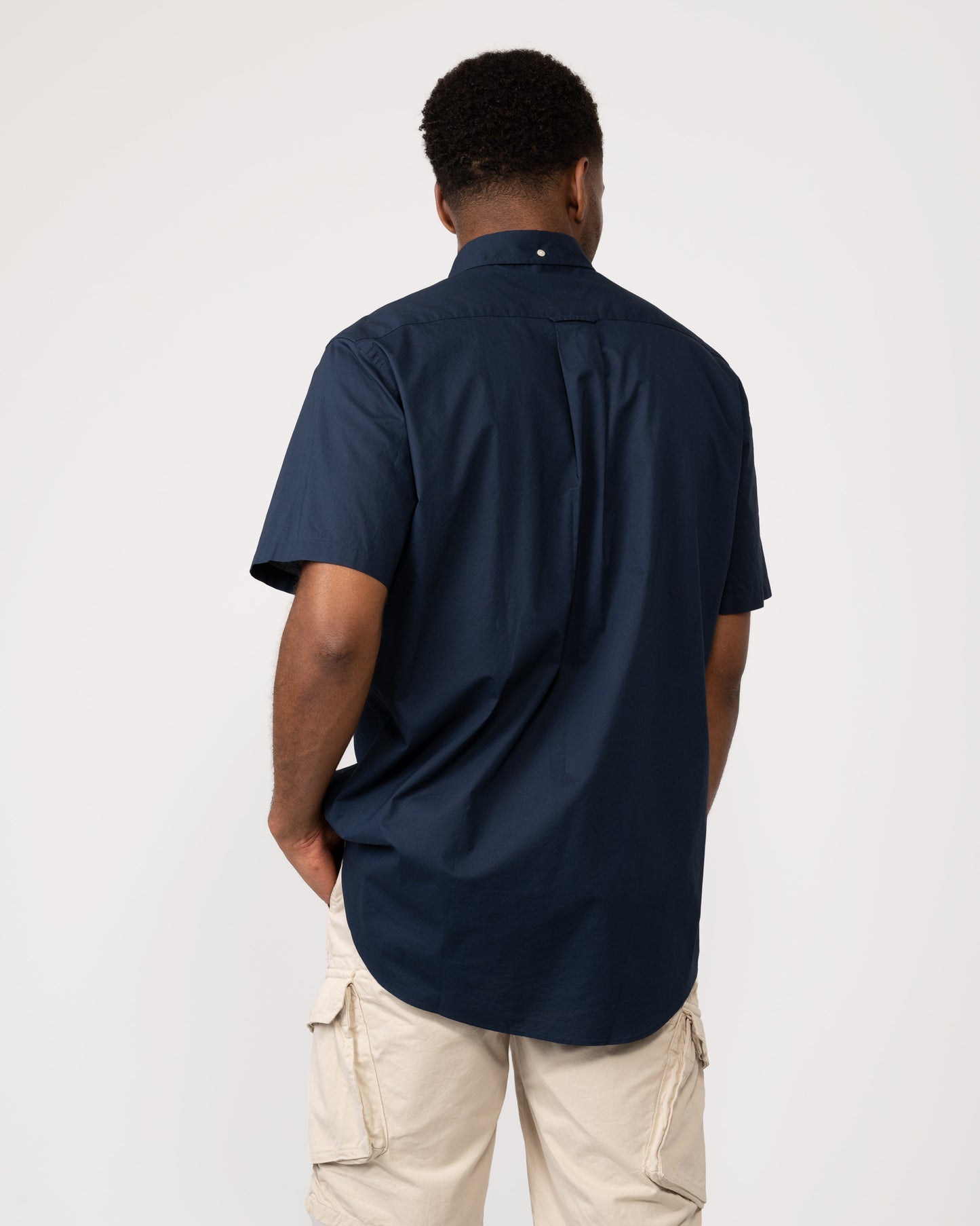 GANT Mens Regular Fit Short Sleeve Poplin Shirt - 410 Marine