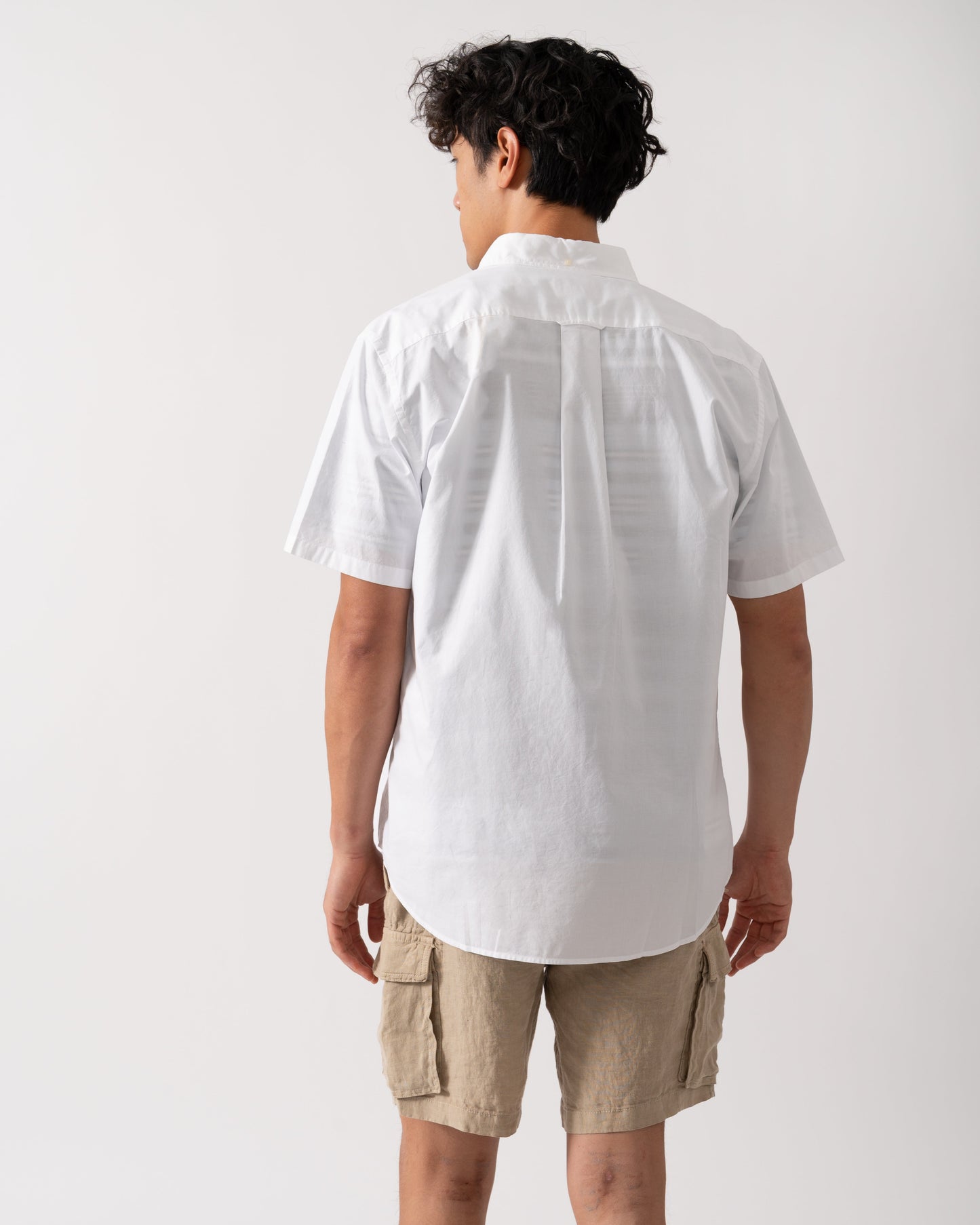 GANT Mens Regular Fit Short Sleeve Poplin Shirt - 110 White
